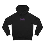 Karl Lacatfeld Chest Logo Purple Glow Black Hoodie, cat hoodies for men