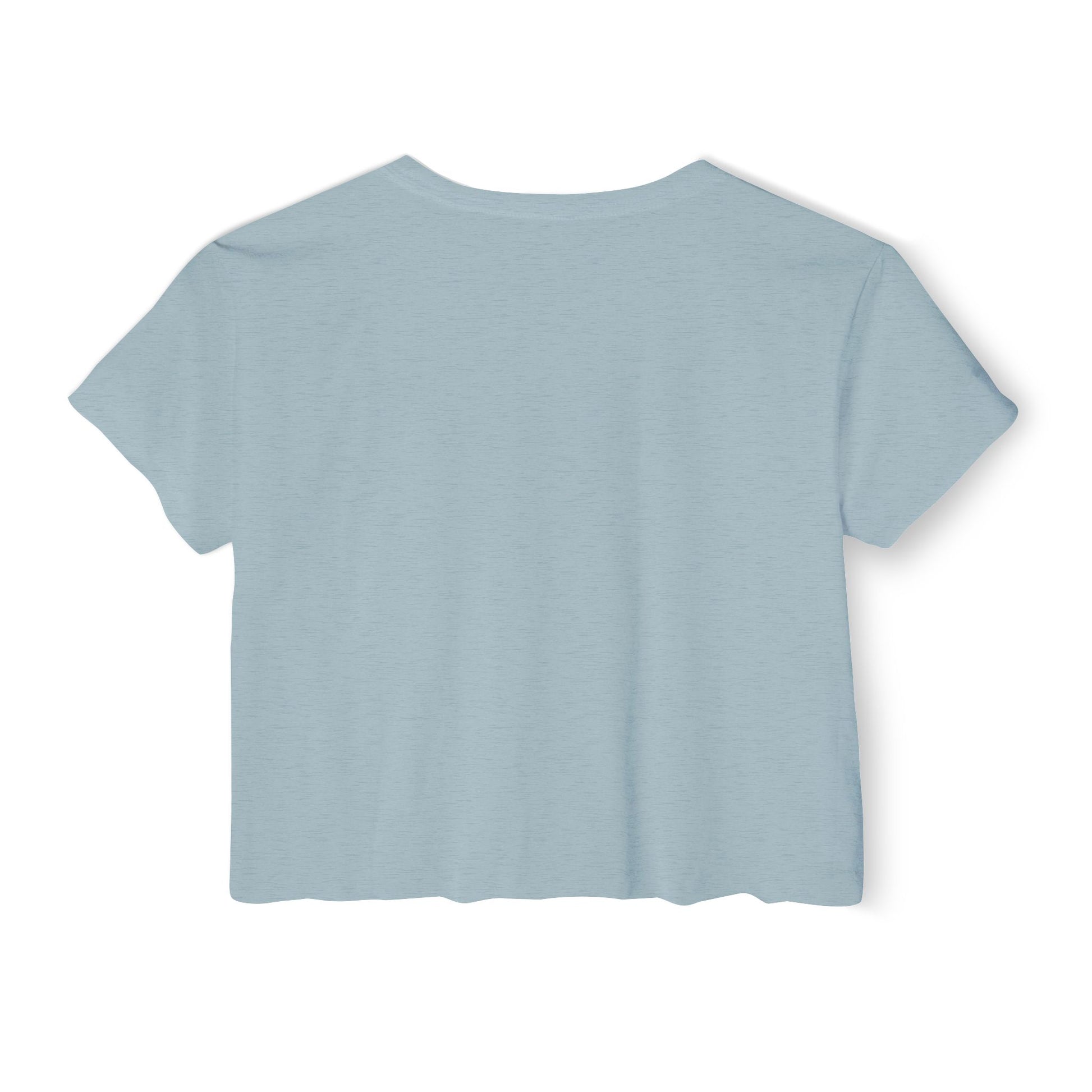 Blue crop top back view plain design
