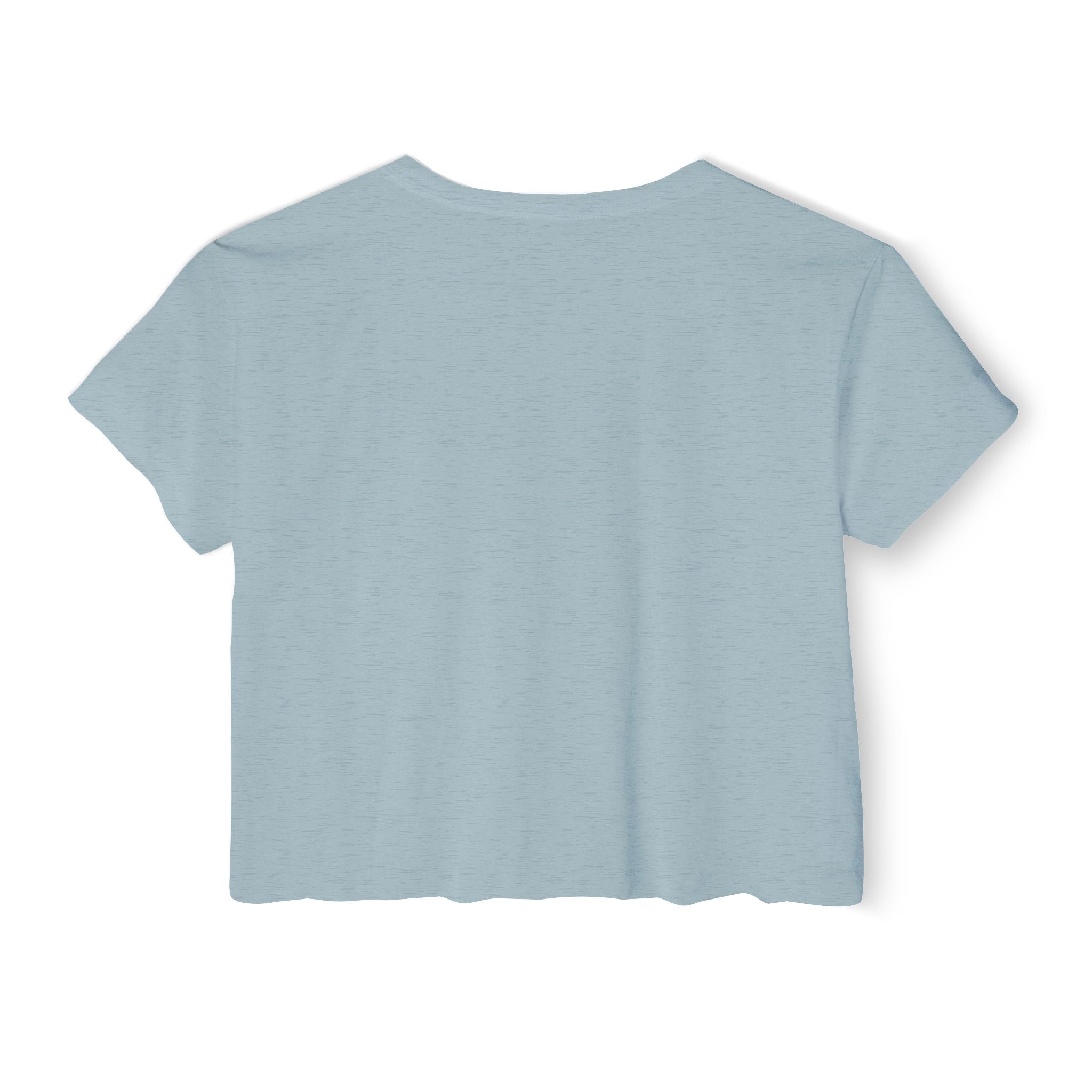 Blue crop top back view plain design