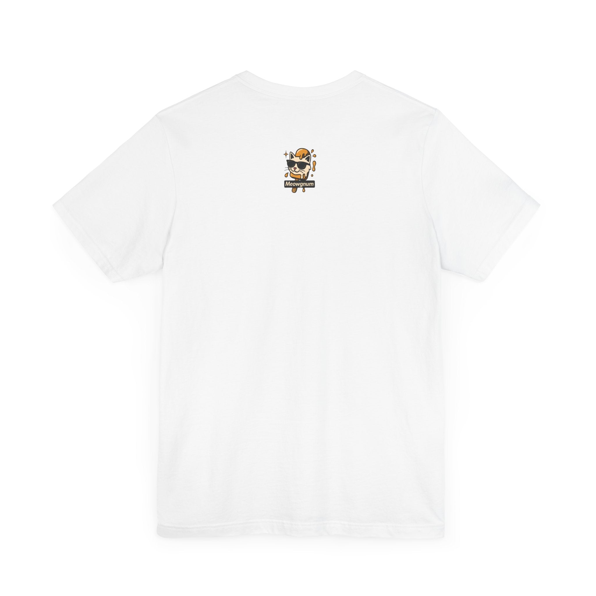 Solid white ladies cat t shirt – blank back