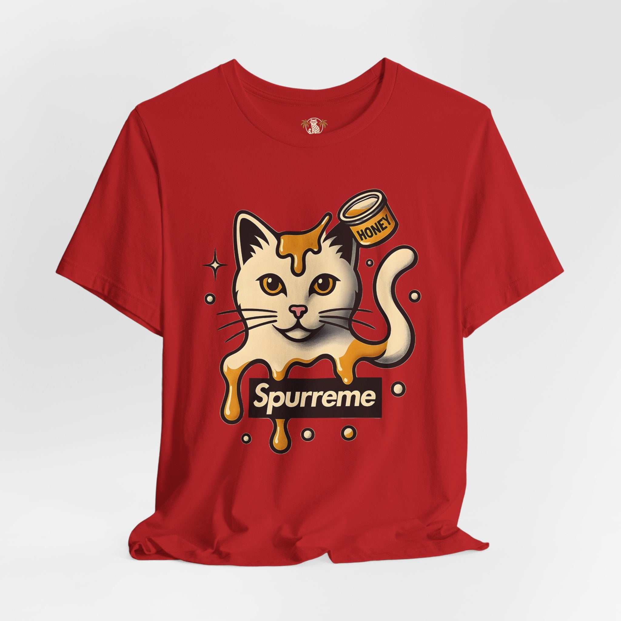 Red cat lover t shirt flat front – mens cat shirts