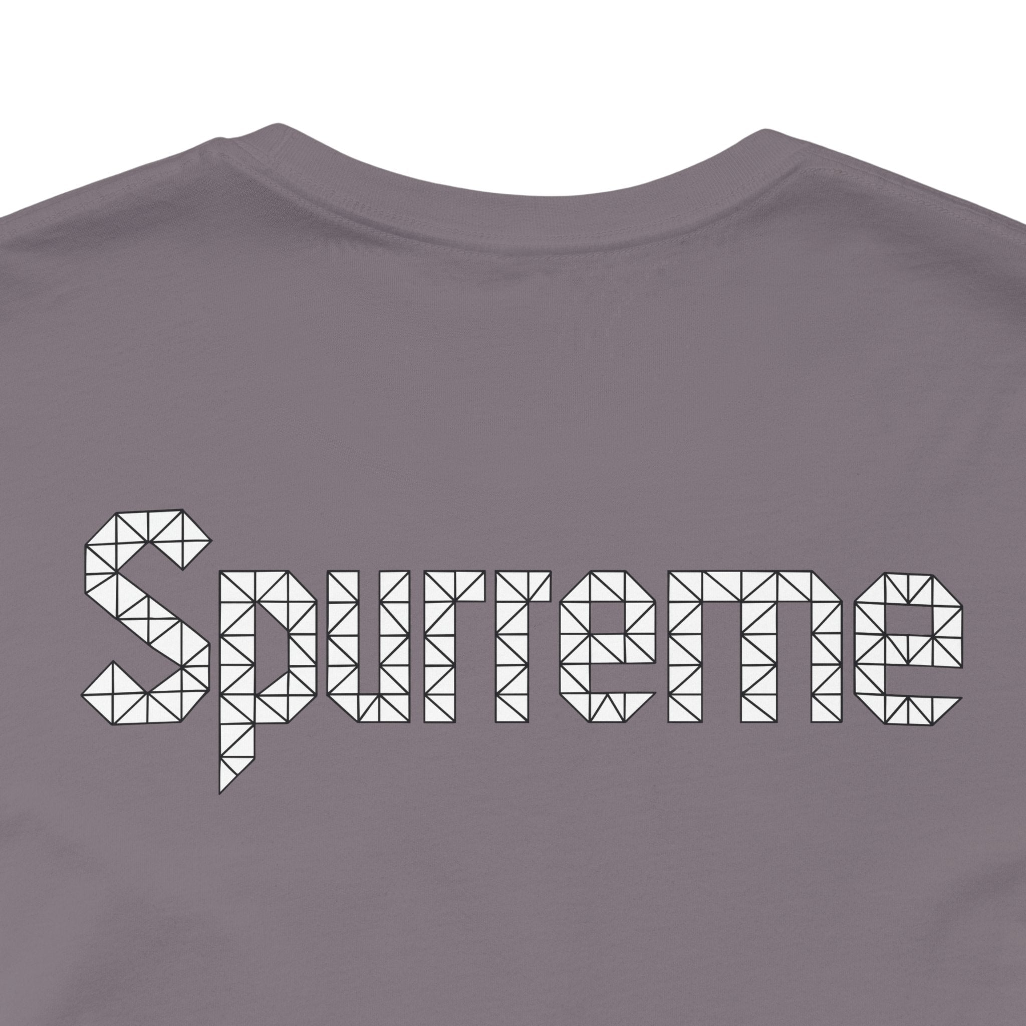 Spurreme Triangular Vision Cat Graphic T Shirt in Storm back print detail, cat lover t shirt