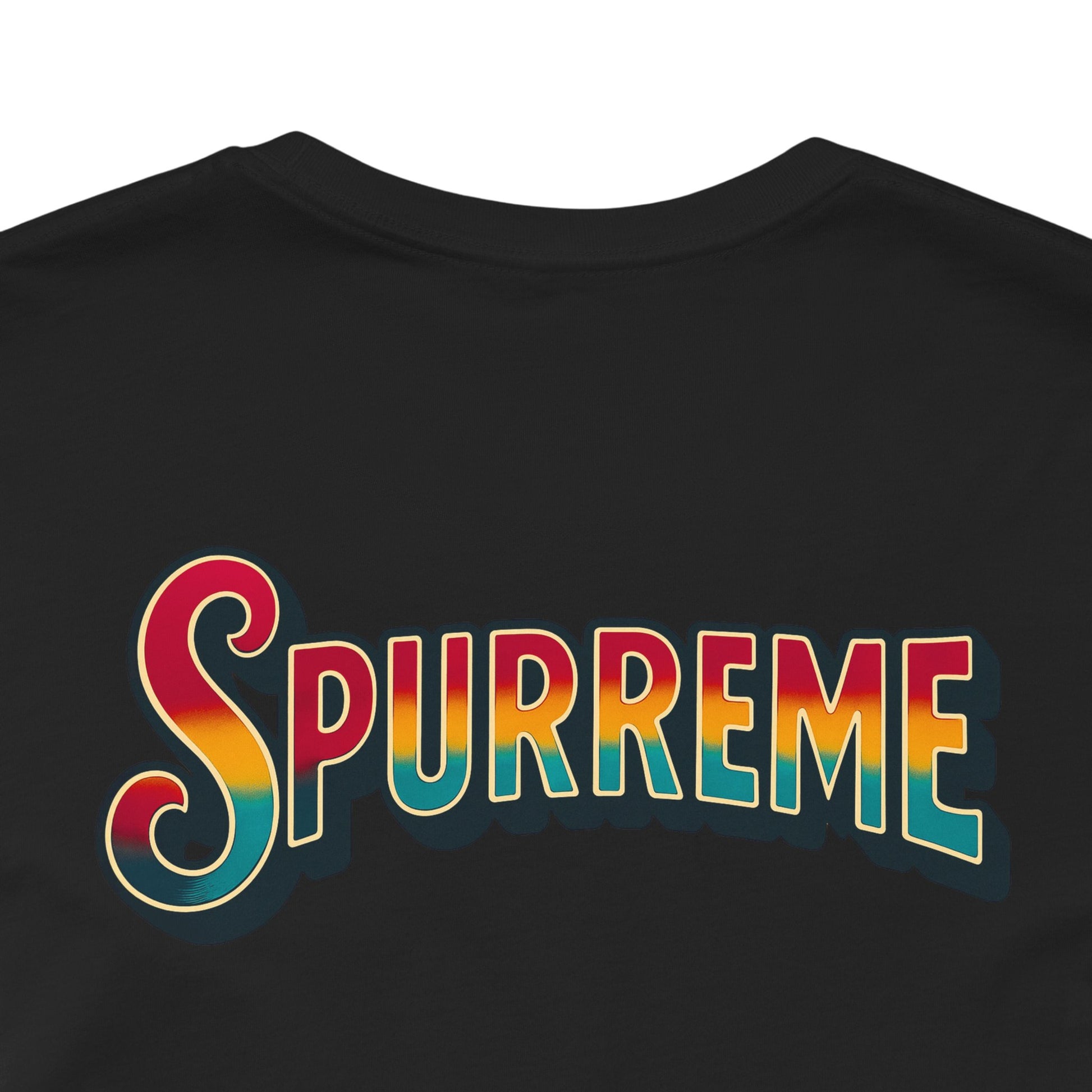 Black t shirt back display cool cat shirts