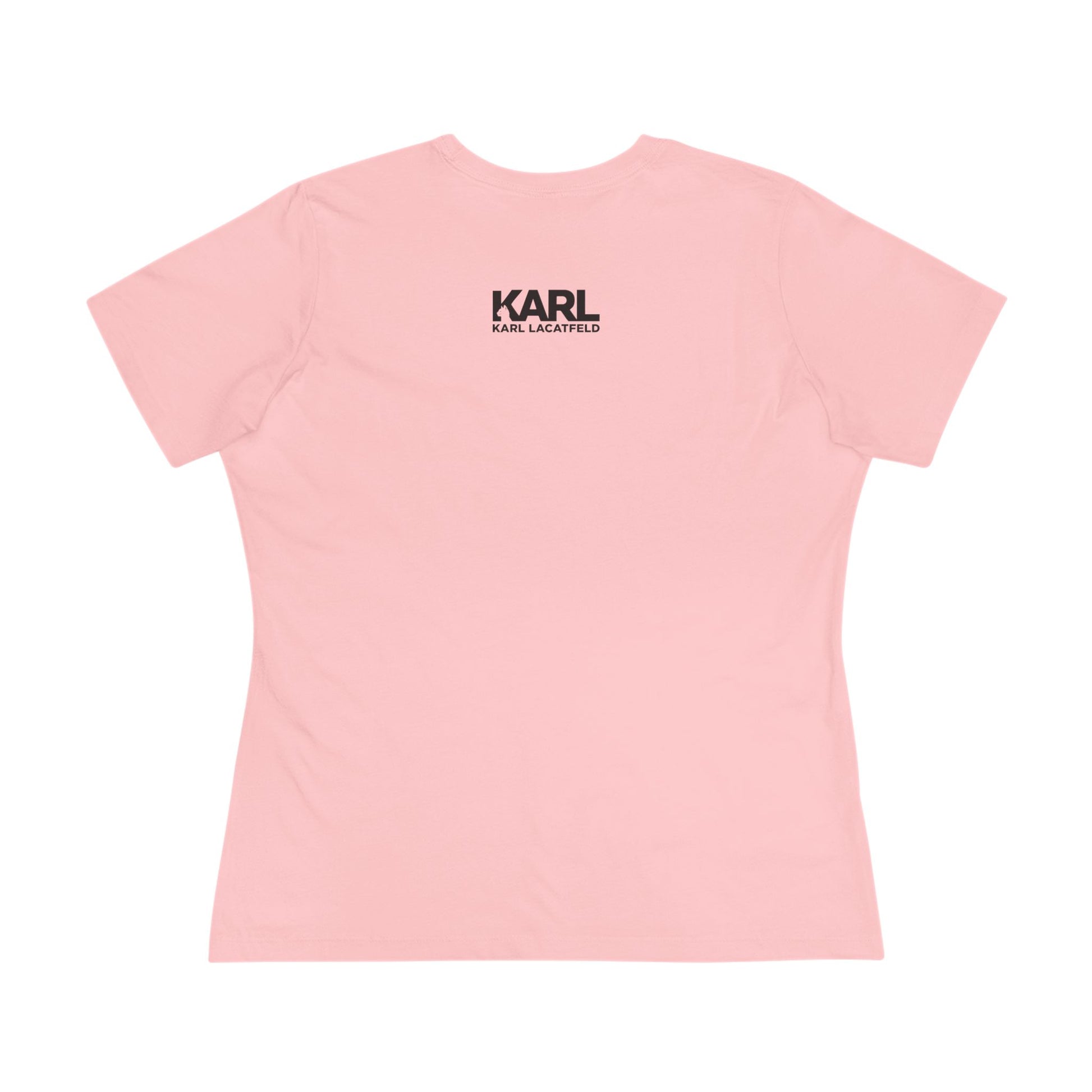 Neckline closeup Karl Lacatfeld Cat Themed Shirts in Pink