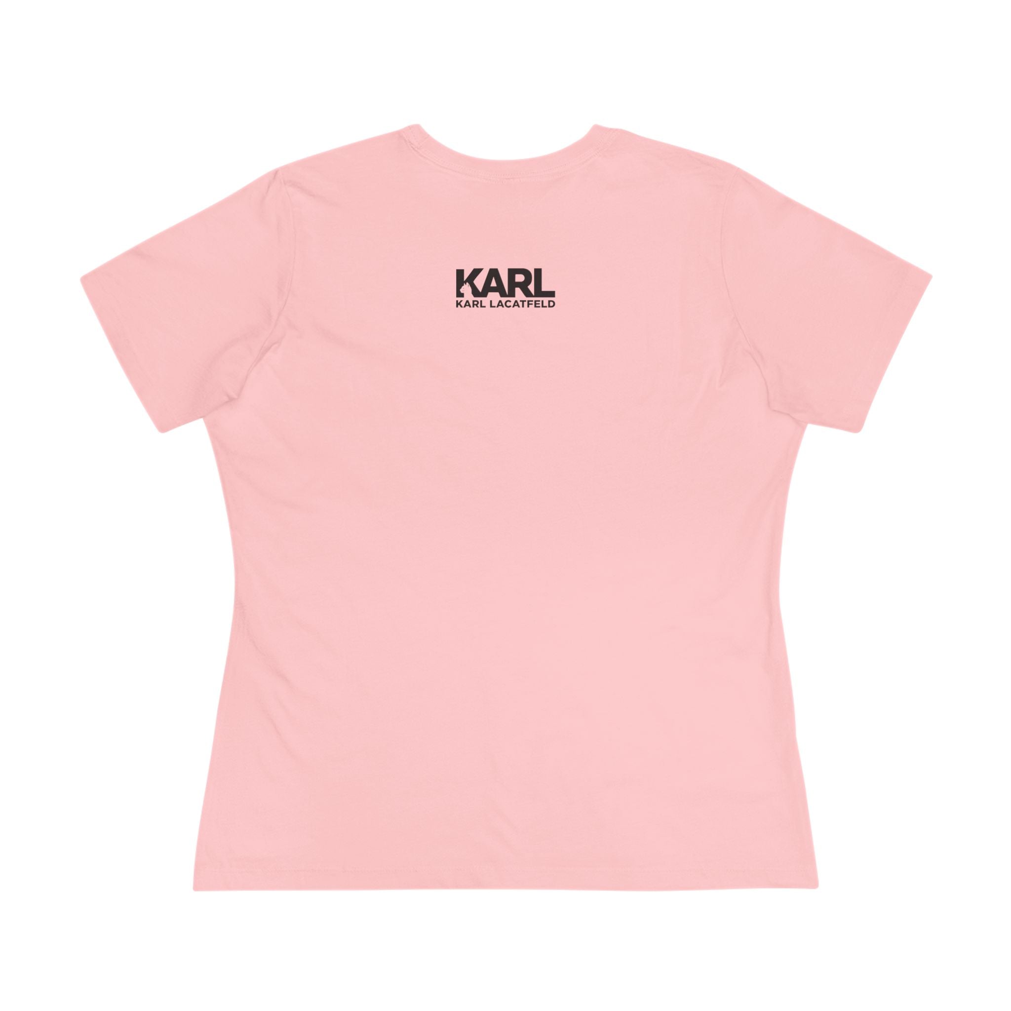 Neckline closeup Karl Lacatfeld Cat Themed Shirts in Pink
