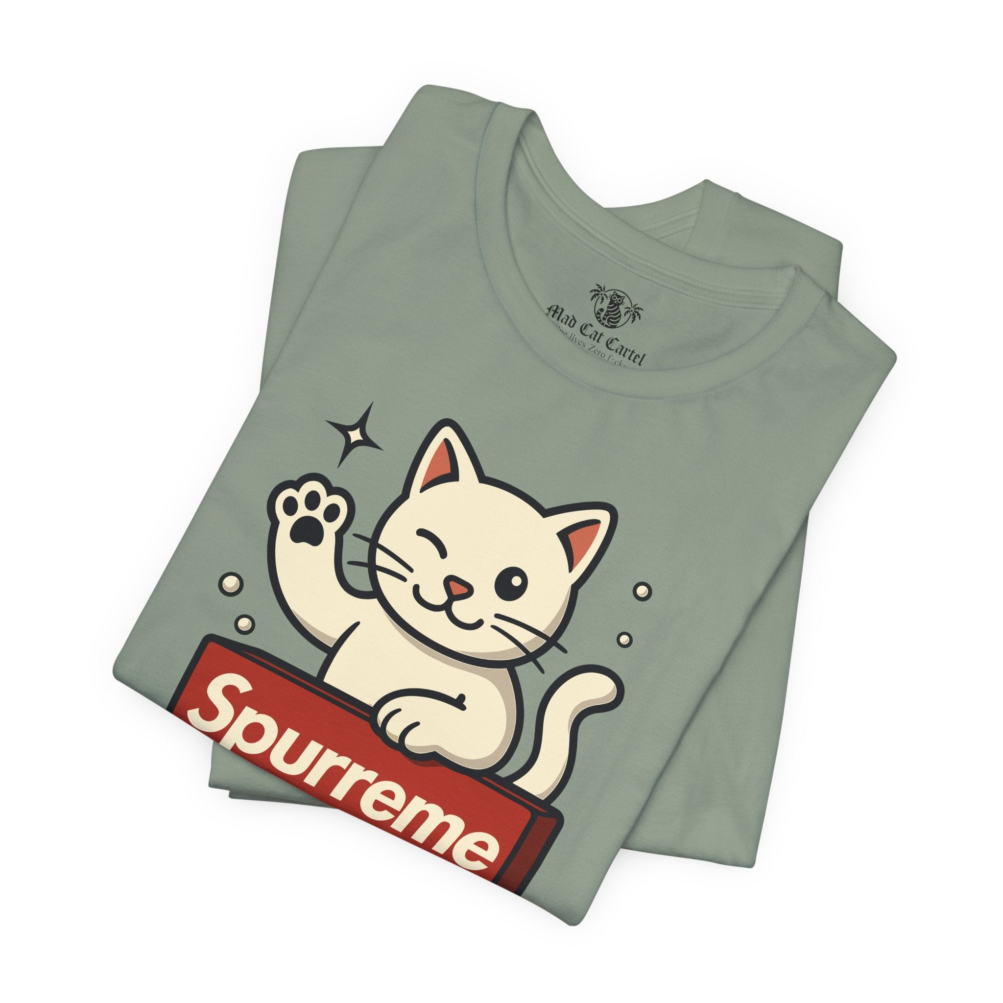 Sage t shirt folded flat lay cat lover t shirt