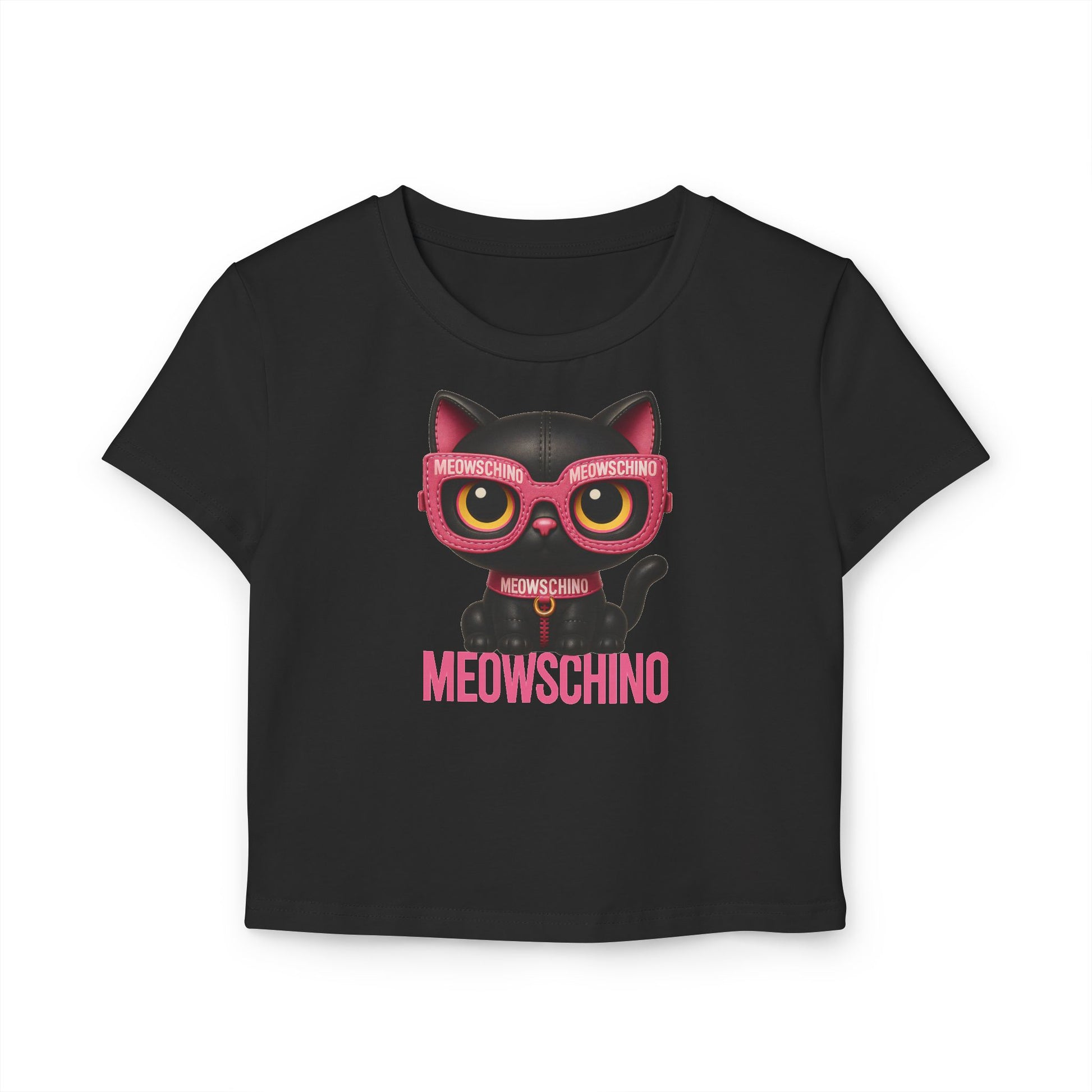 Black baby tee front view graphic baby tee