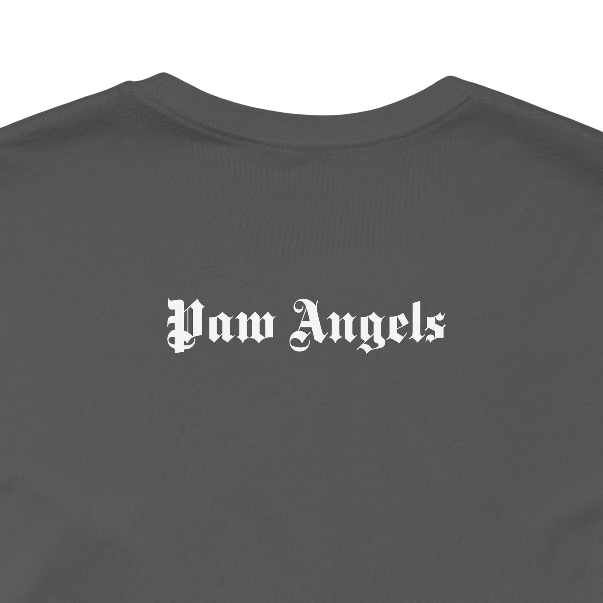 Asphalt t shirt with “Paw Angels” back print – men’s cat shirt