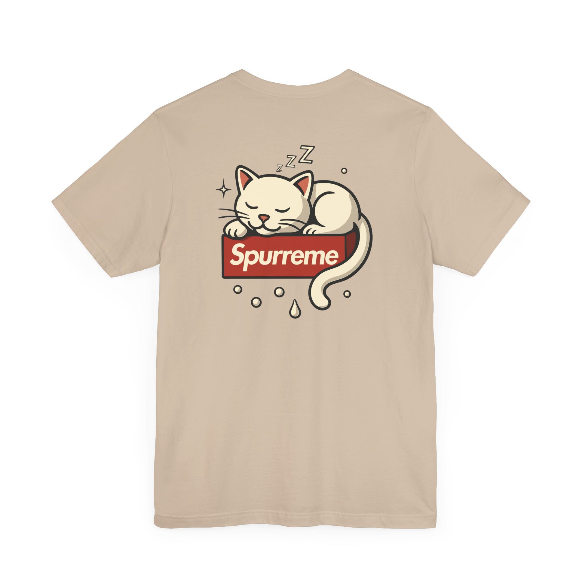 Tan t shirt back view cat lover t shirt