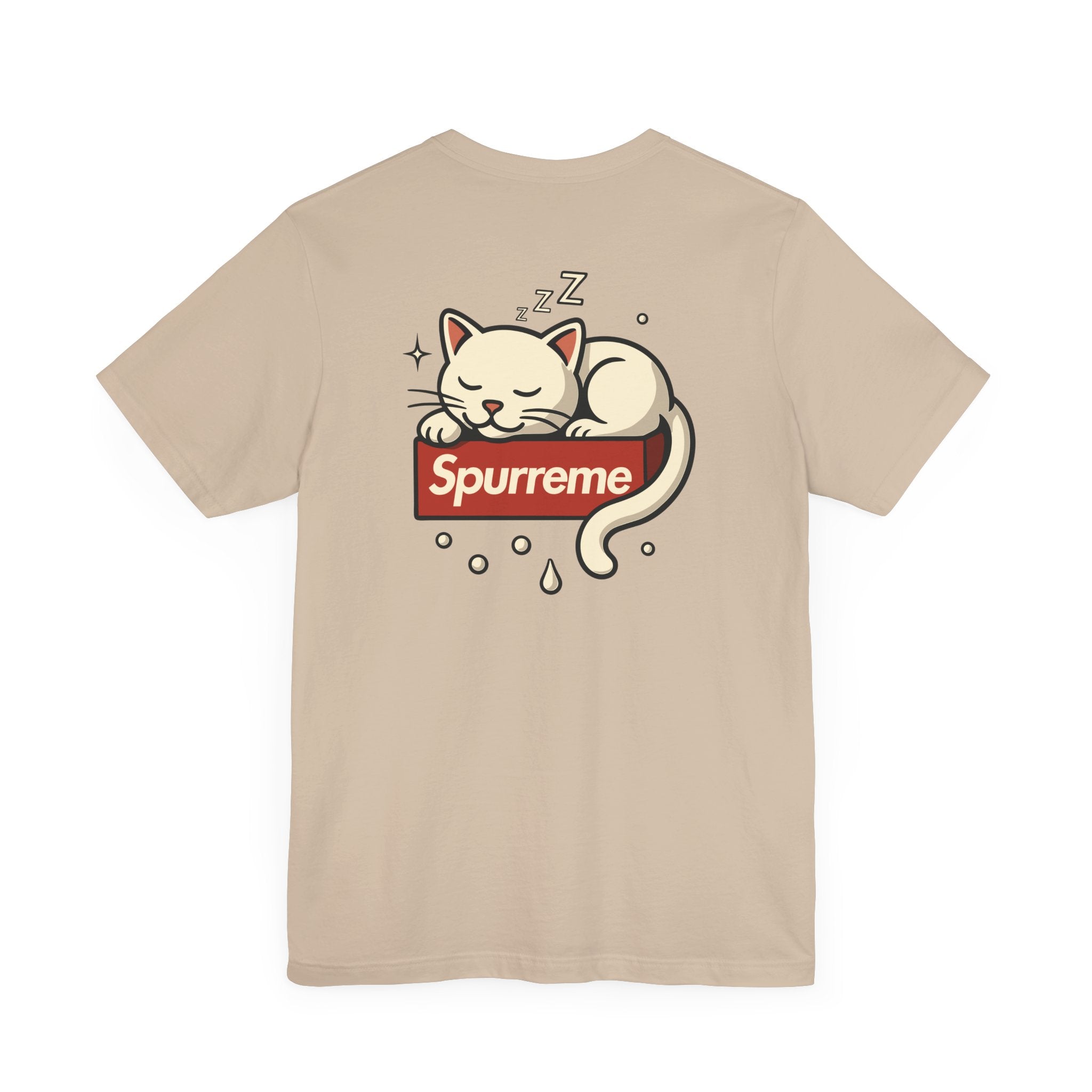 Tan t shirt back view cat lover t shirt