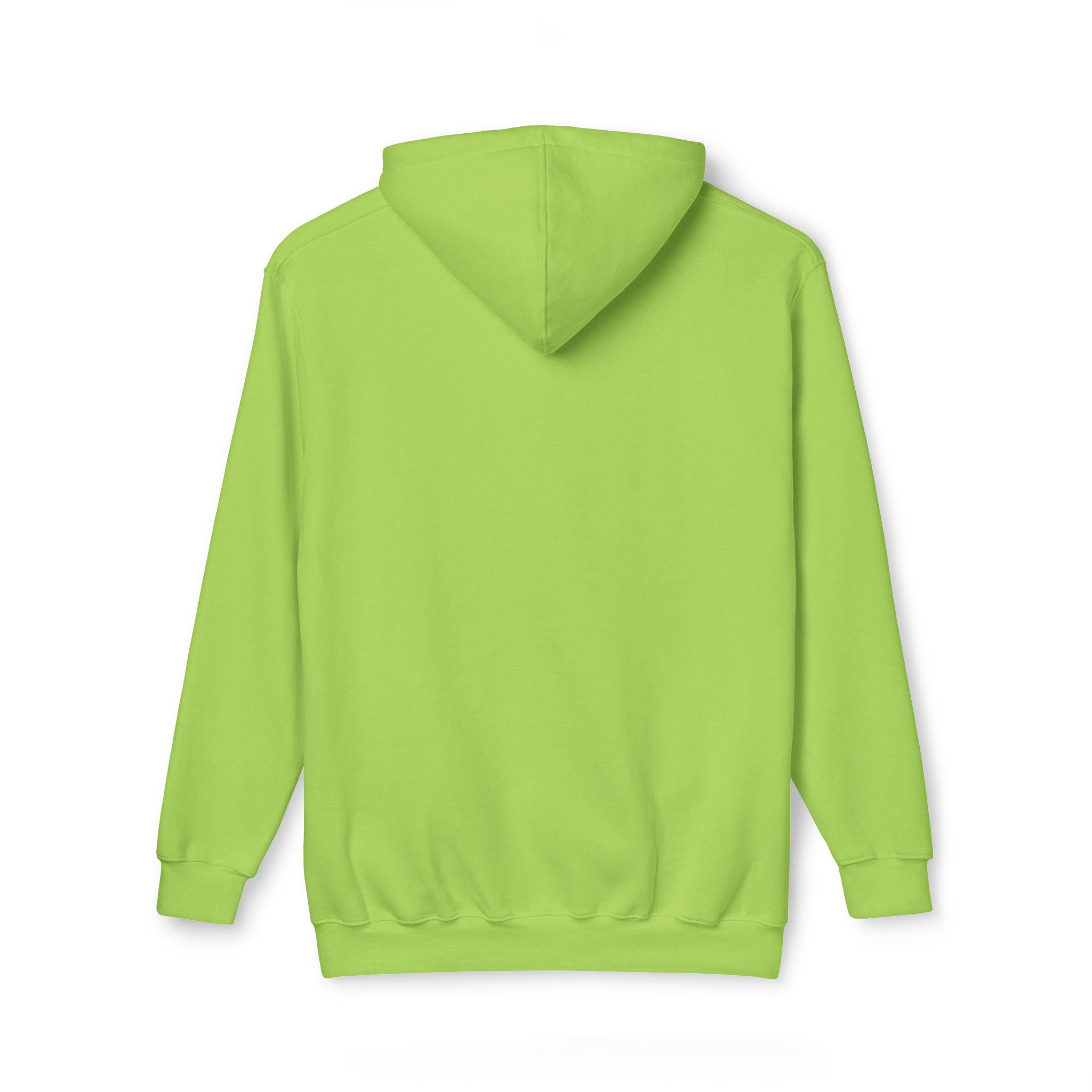 Back view of Lime Green Spurreme Hoodie casual designer cat clothes for cat lovers