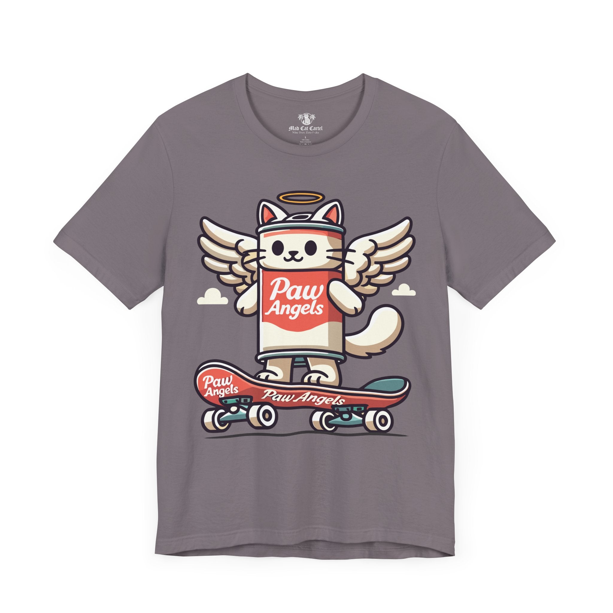 Storm Paw Angels skate t shirt front – cool cat shirts