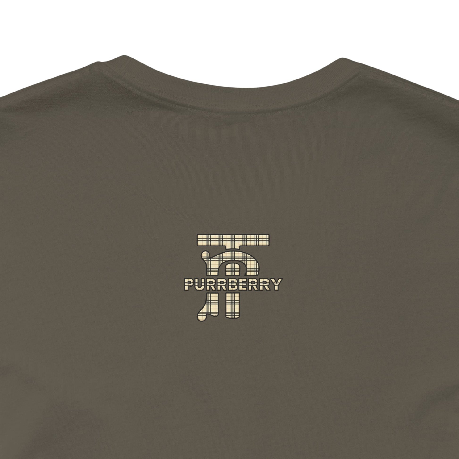 closeup purrberry london mini crest cat graphic t shirt army green cat themed clothes