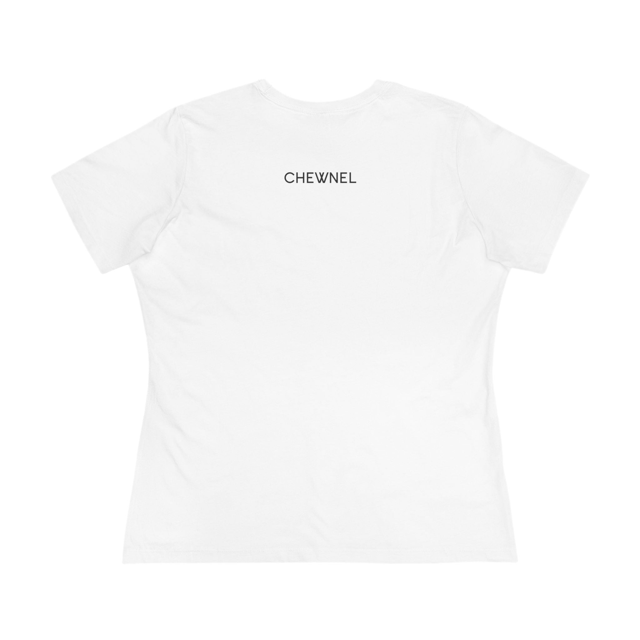 White women’s cat graphic t shirt back view cat print tee