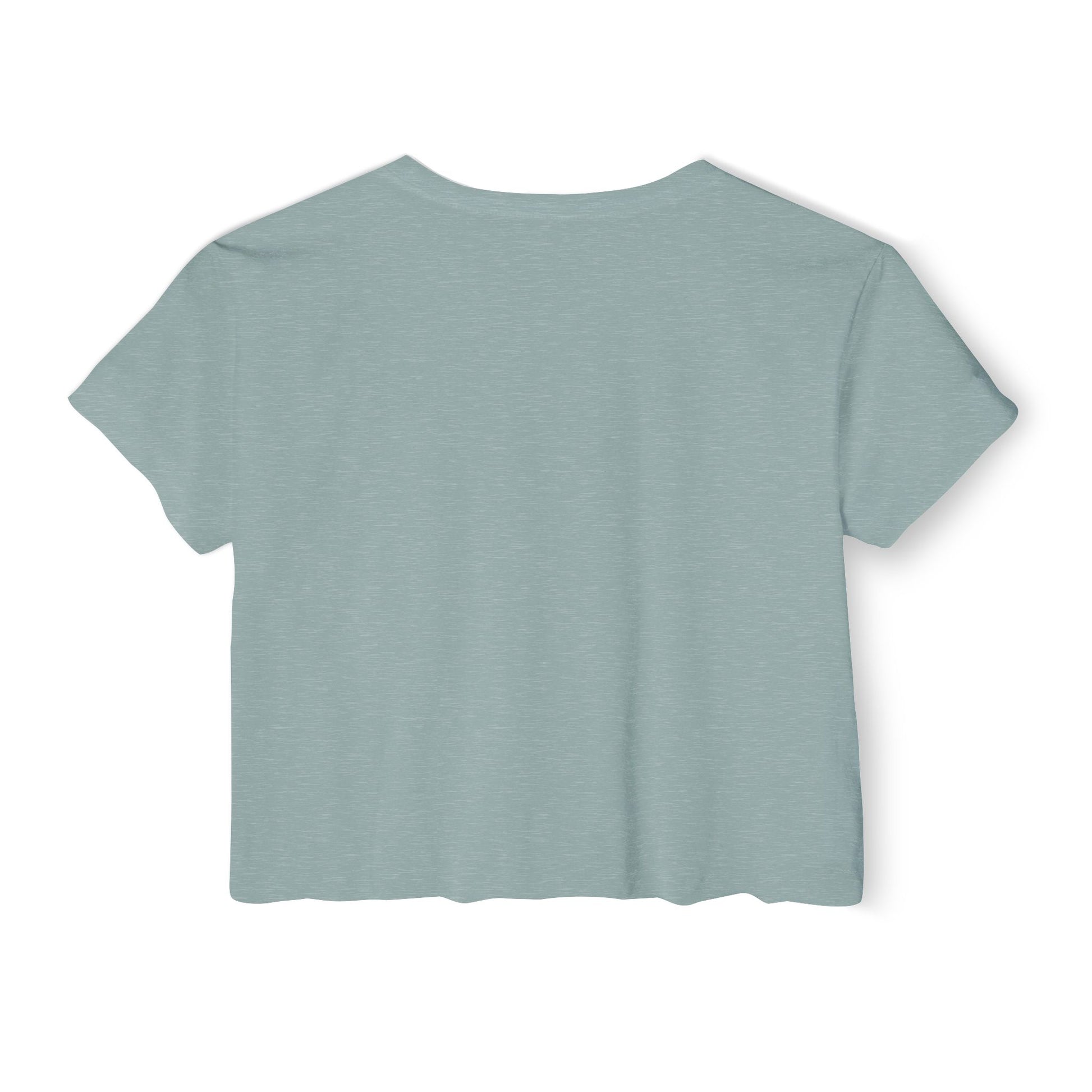 Green crop top back view plain design