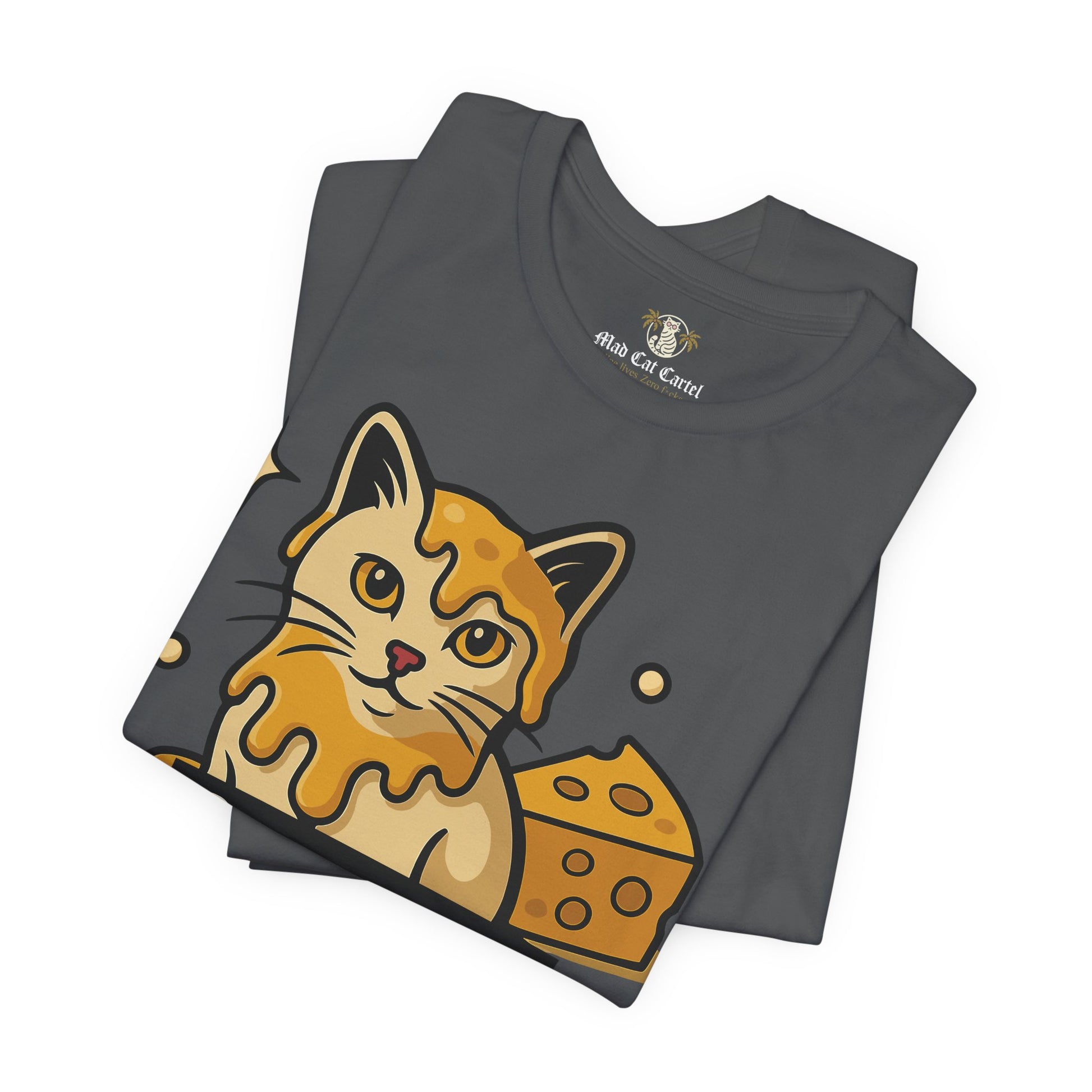Asphalt gray t shirt folded close up cool cat shirts