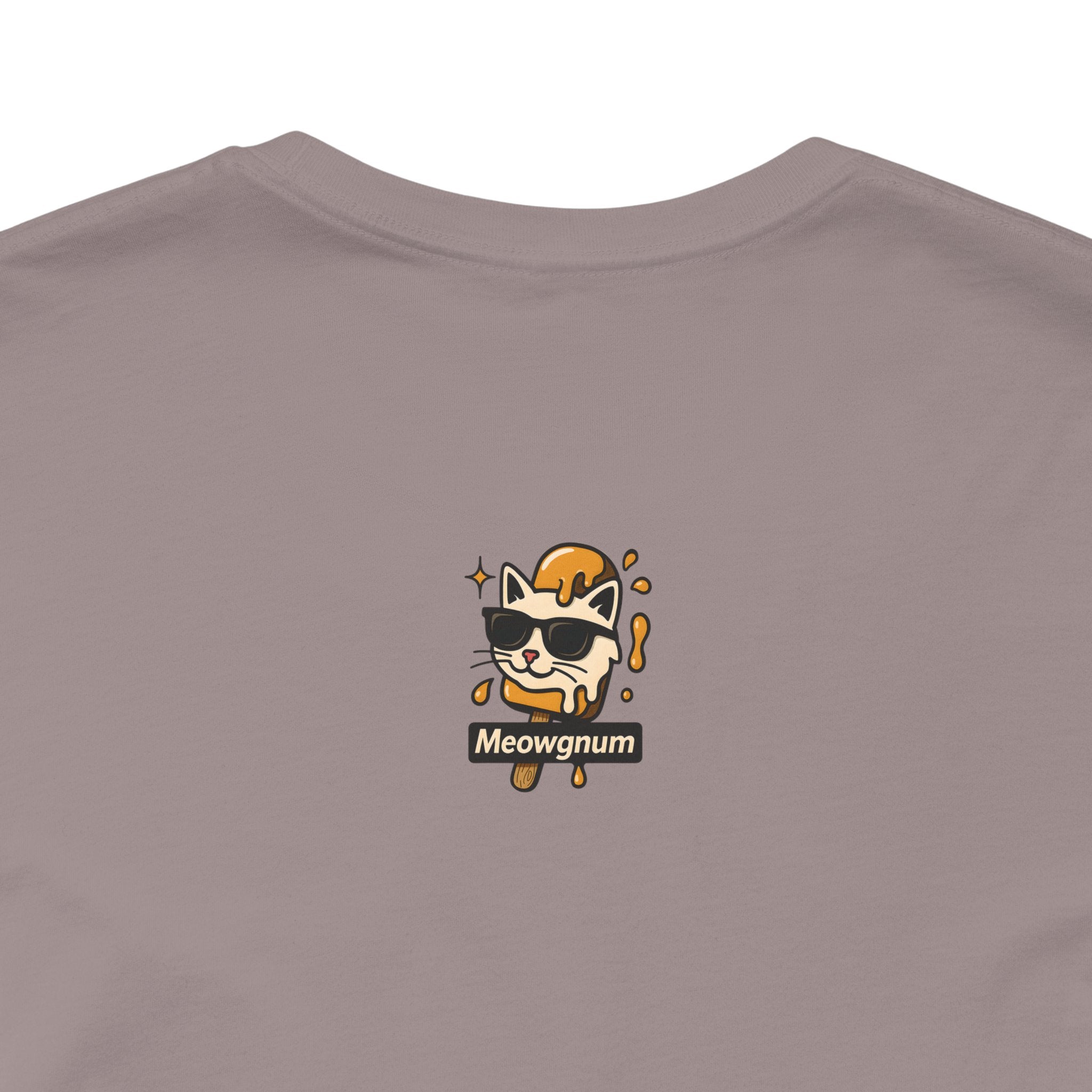 Pebble brown back view – cat themed apparel