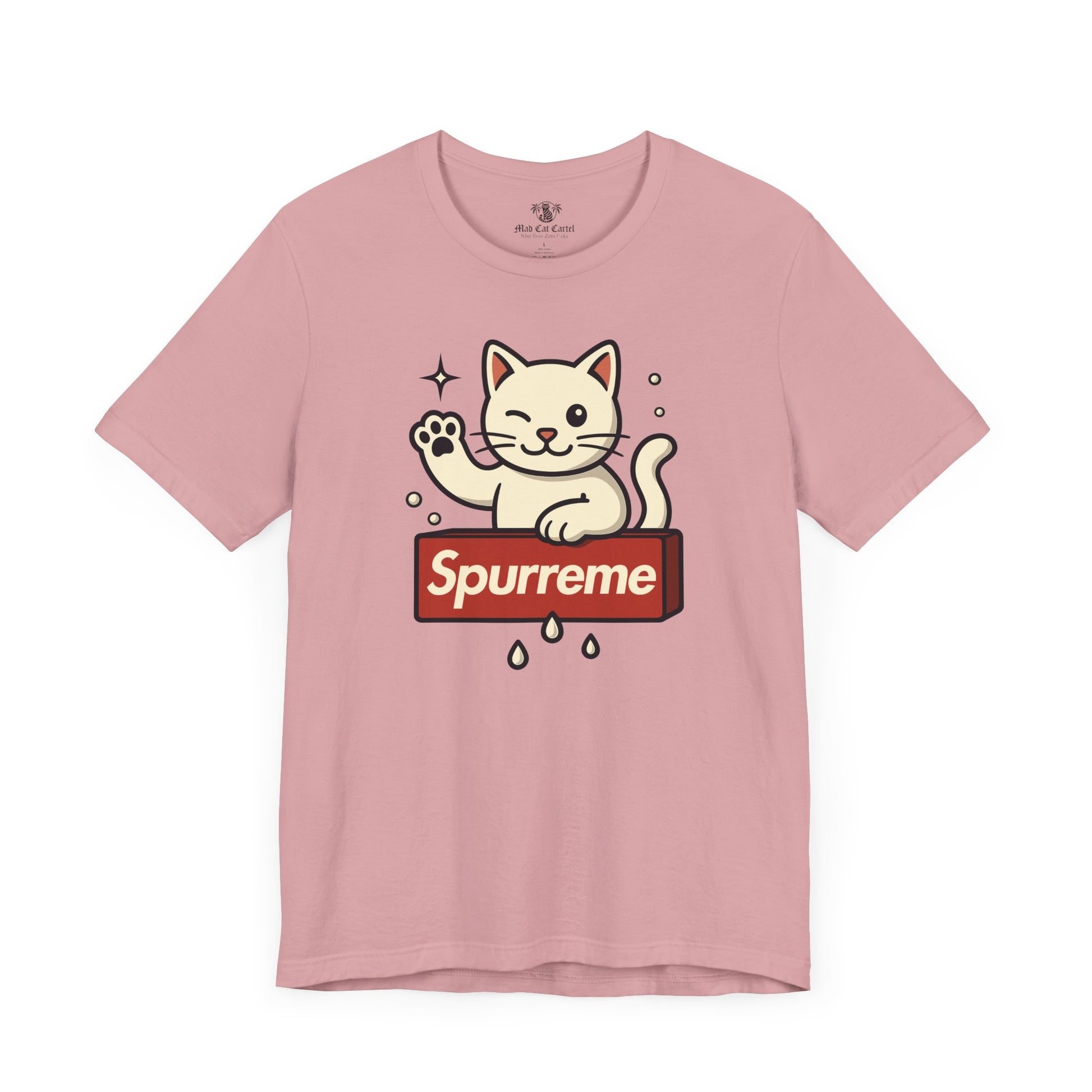 Orchid Pink t shirt front flat lay cat lover t shirt