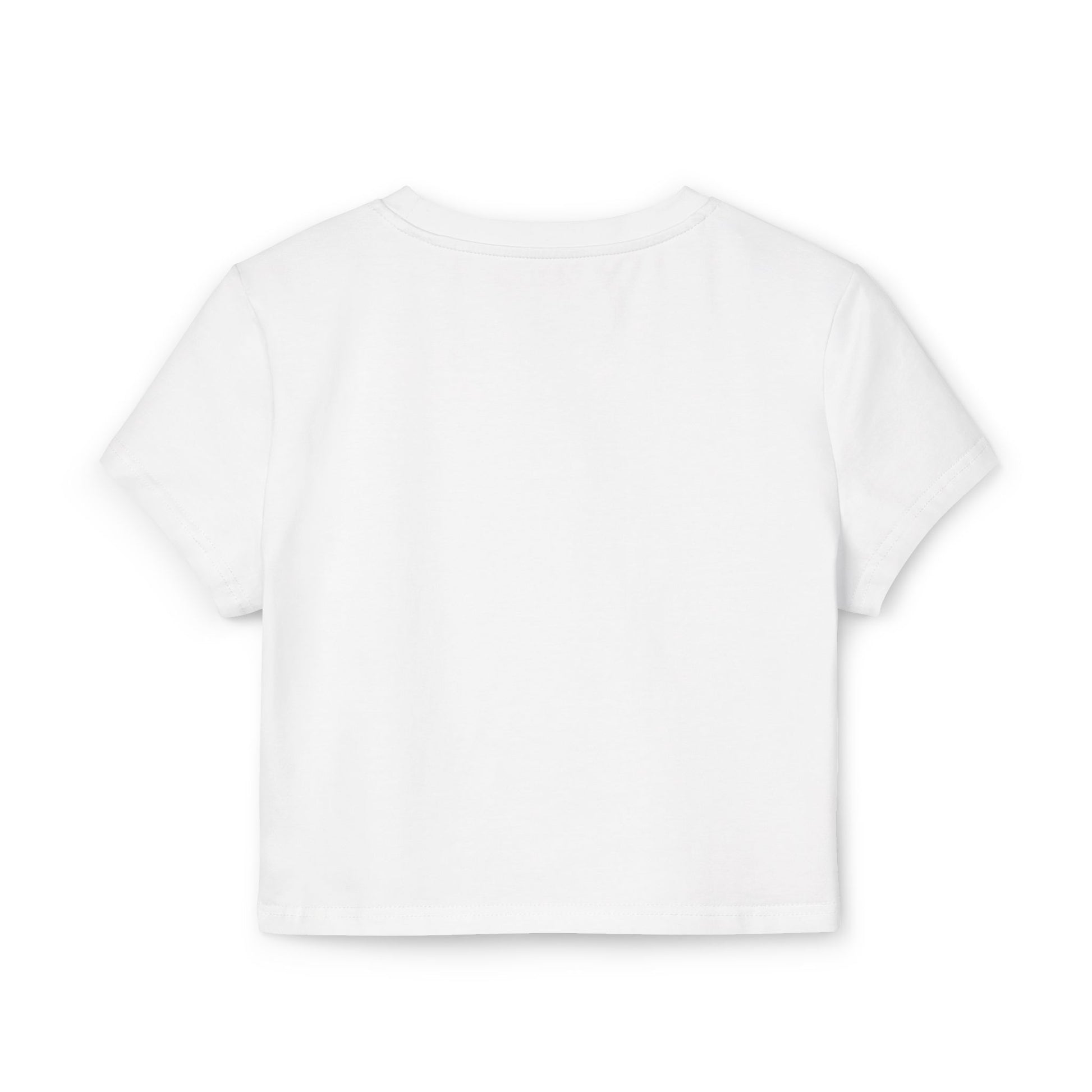 White baby tee back view plain design cat themed baby tee