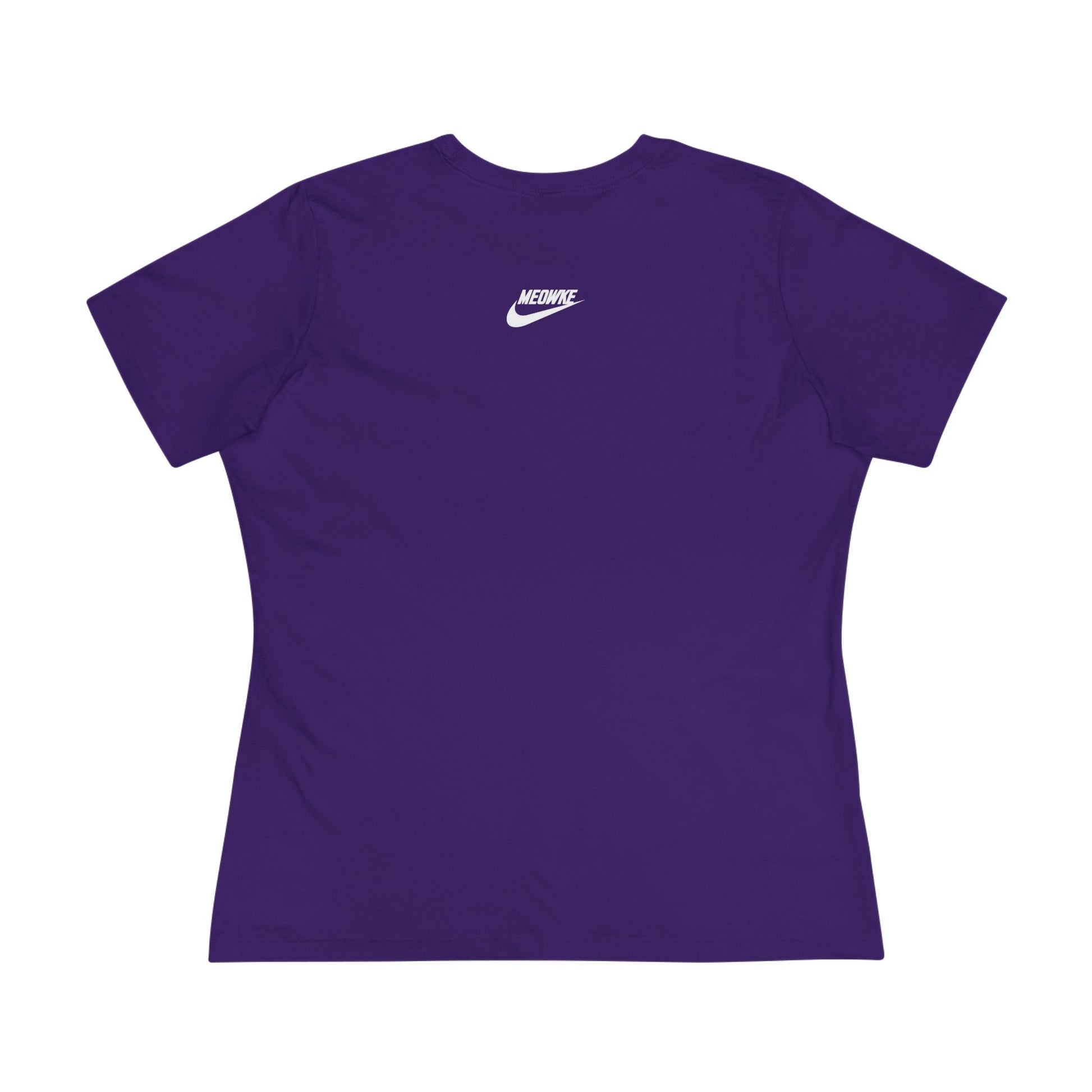 Back view purple women’s cat graphic t shirt