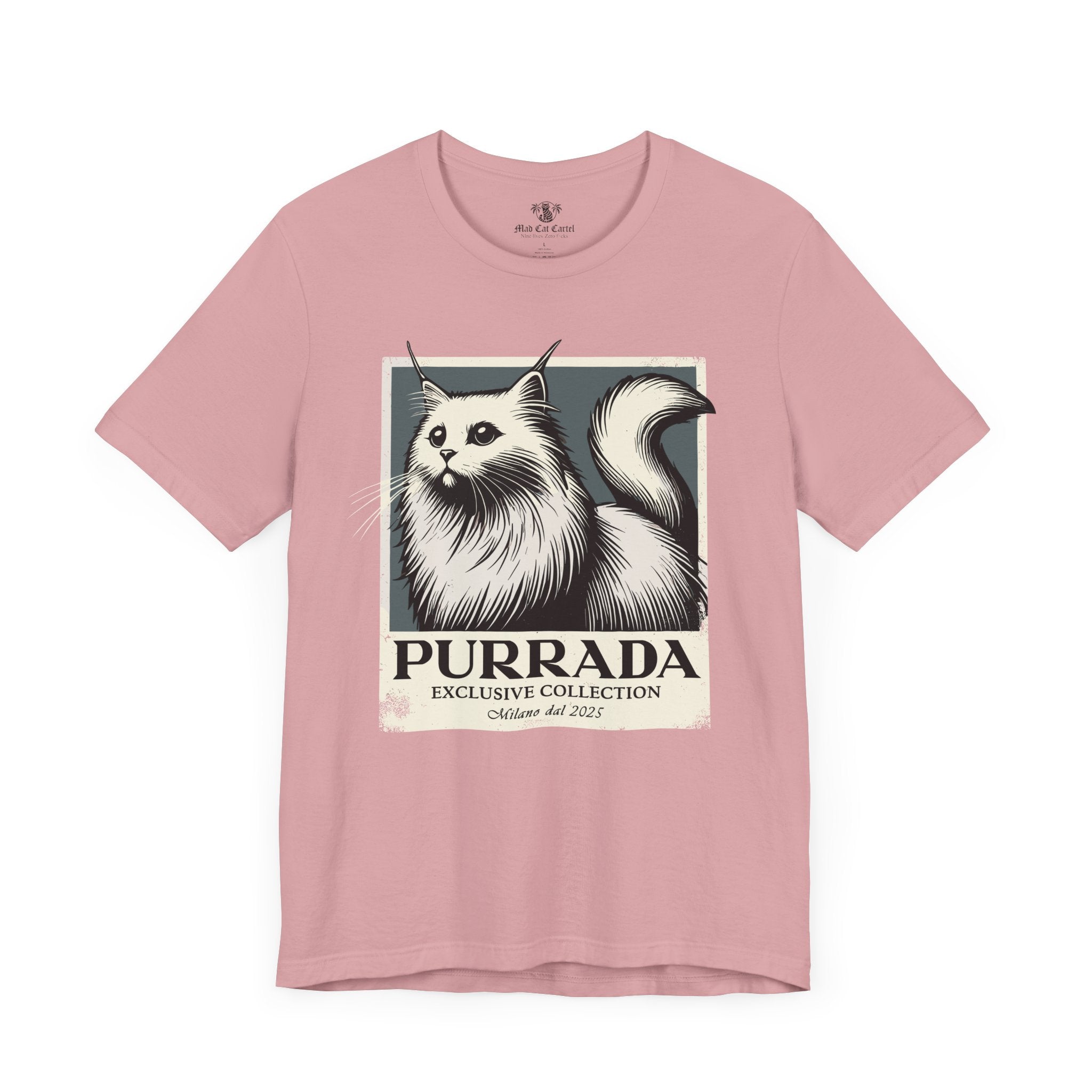 Orchid Purrada Exclusive Milano Cat Graphic T Shirt, womens cat tee shirts