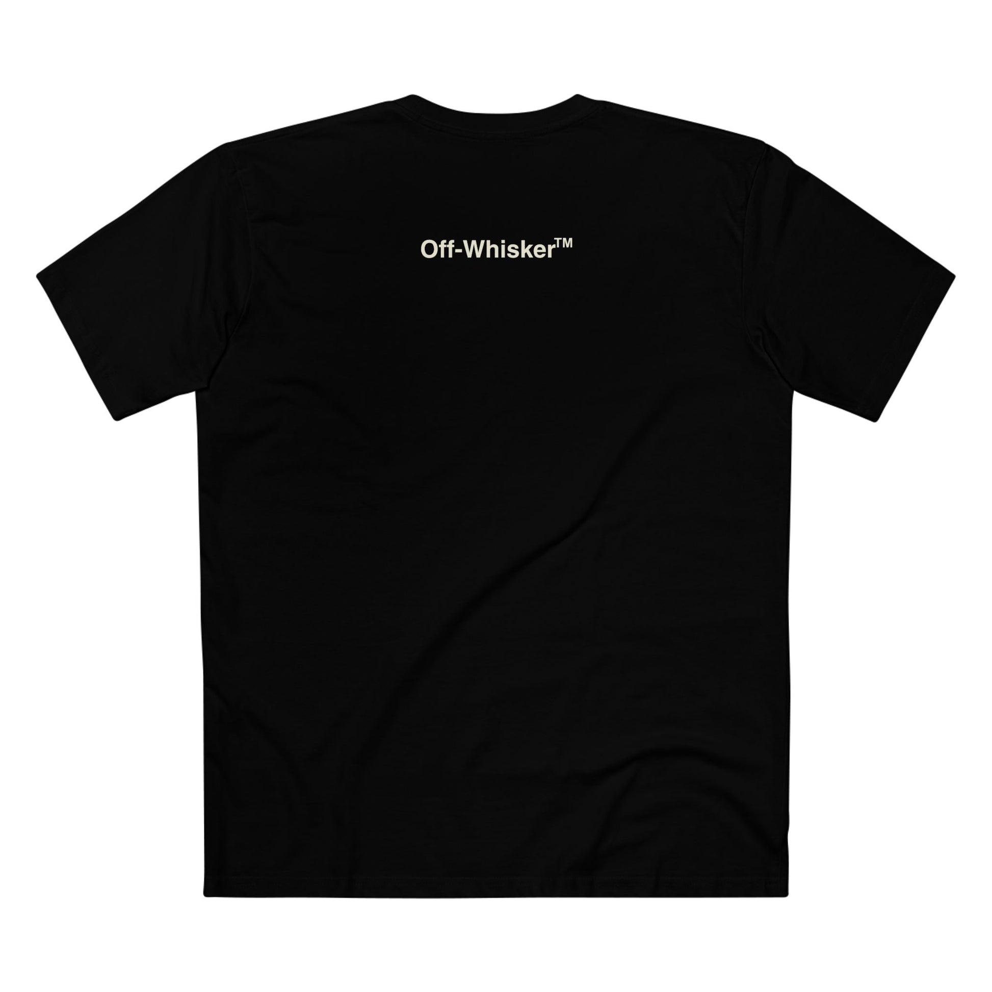 Back view of black Off-Whisker Split Face cat lover t shirt β minimalist cat t shirts for guys
