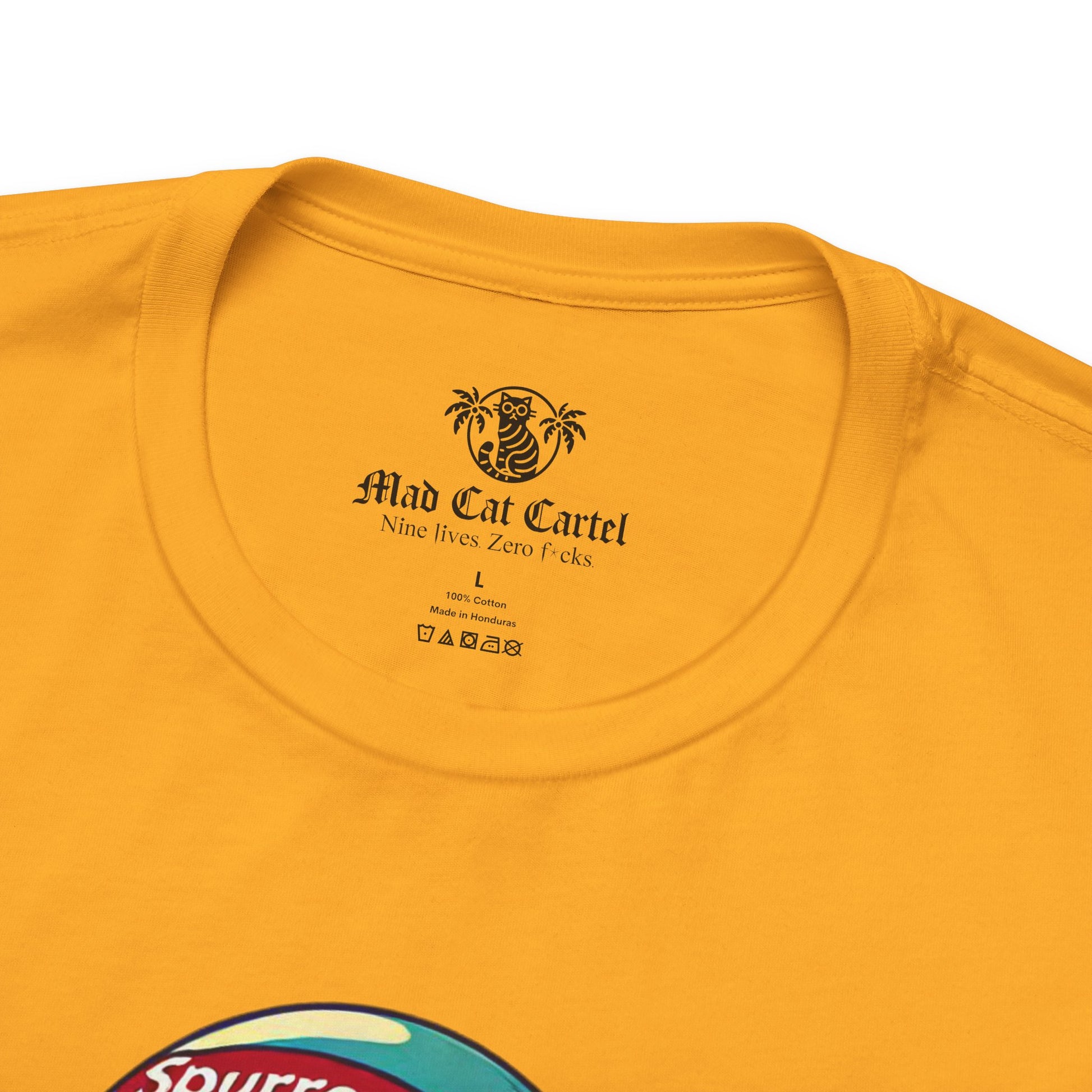Gold t shirt neck detail cat shirt