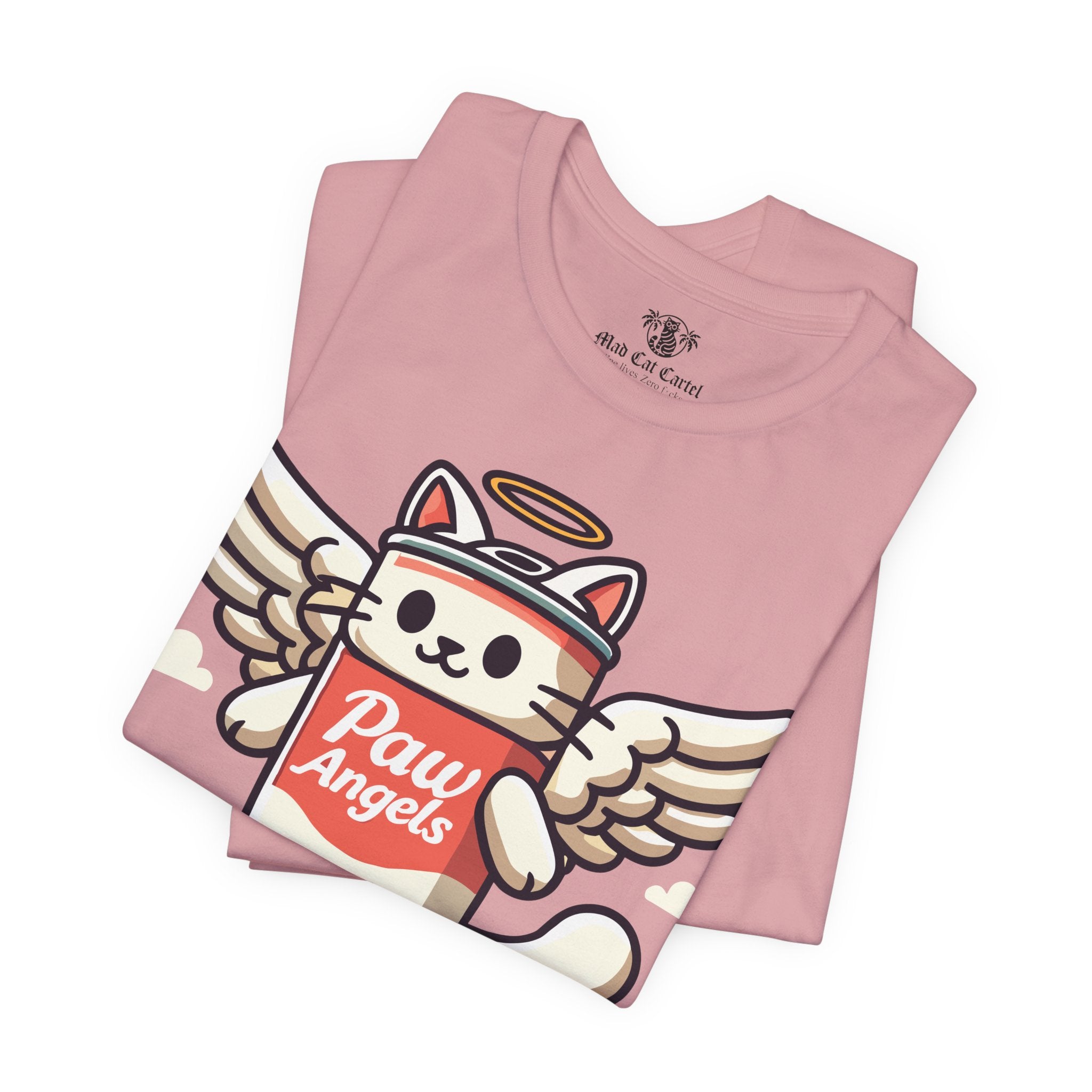 Folded Orchid Paw Angels skate t shirts – funny cat lovers gifts