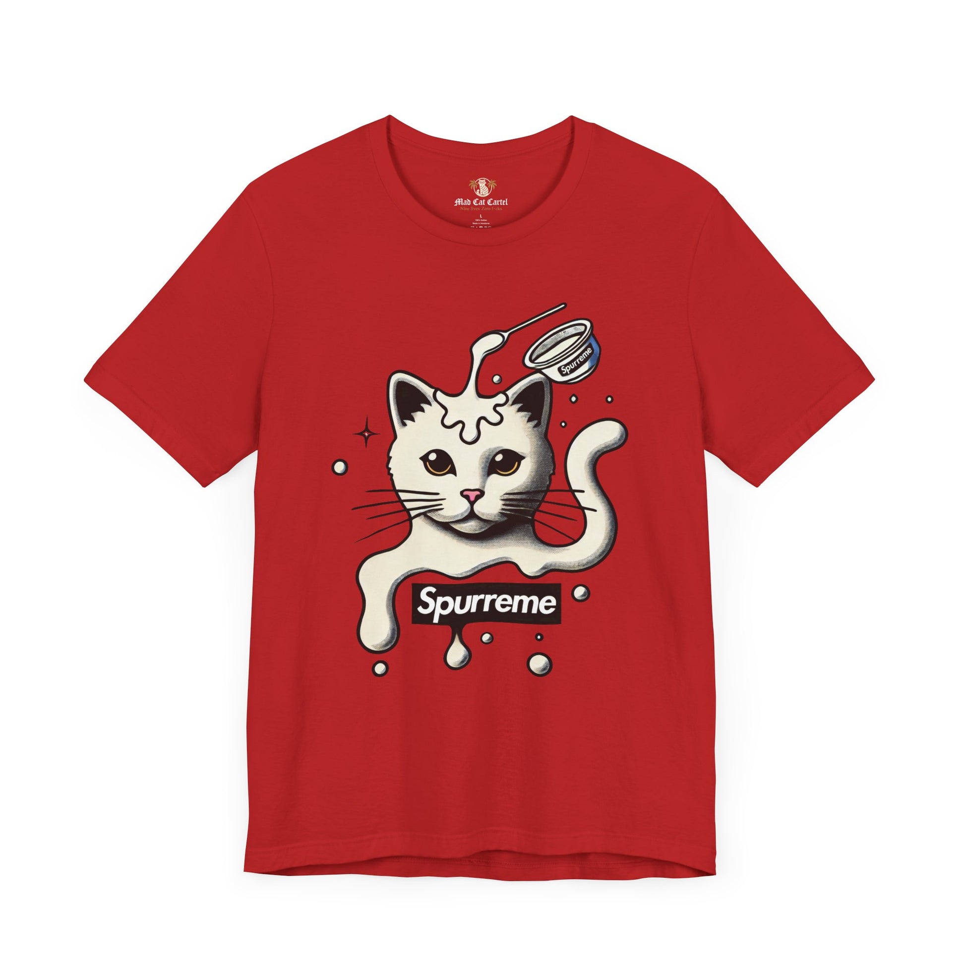 Red cat graphic shirt – men's cat shirt
