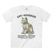 White Off-Whisker Gen-01 Mech Cat t-shirt – cat t shirts for men, unique gifts for cat lovers