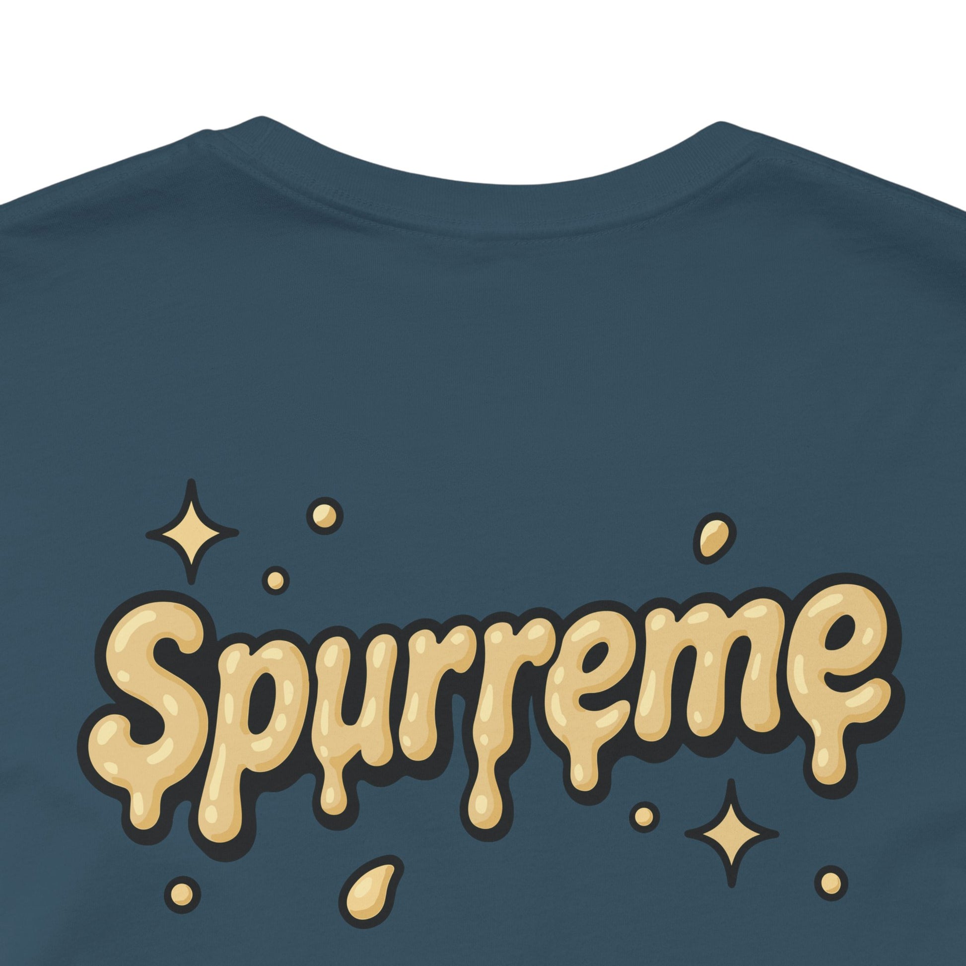 Deep teal t shirt close up of back print funny t shirts for women