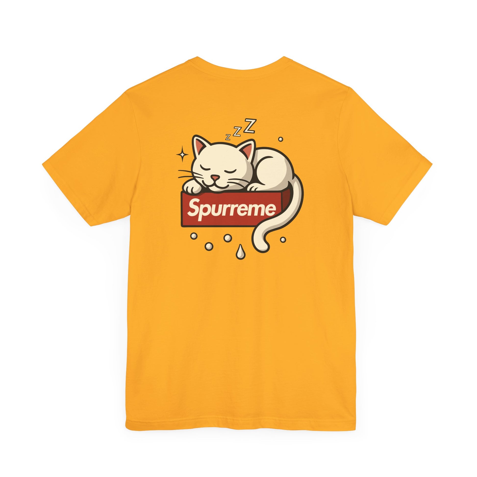 yellow t shirt for cat lovers, front view