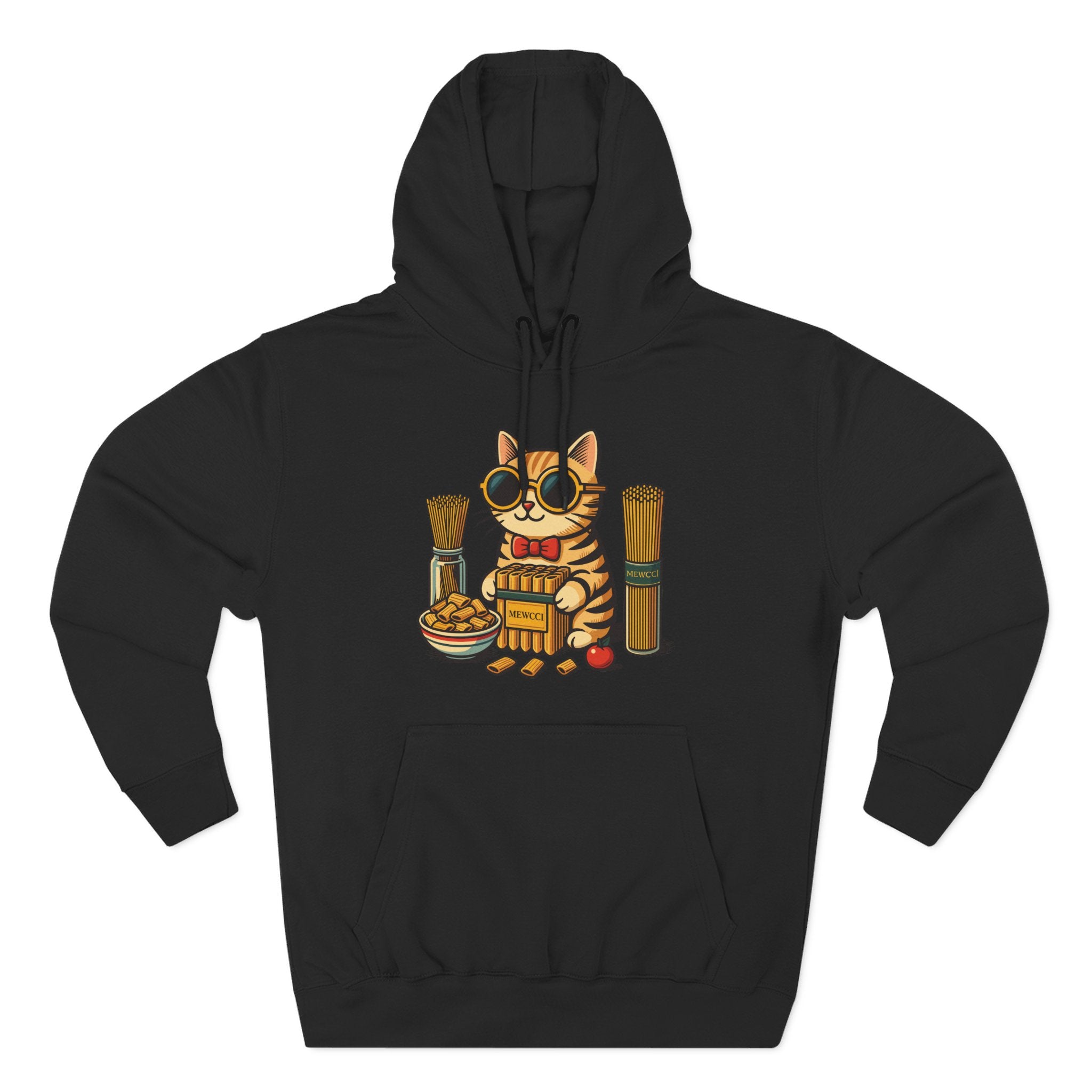 Mewcci Pasta Chef Cat Graphic Black Hoodie, things to get cat lovers