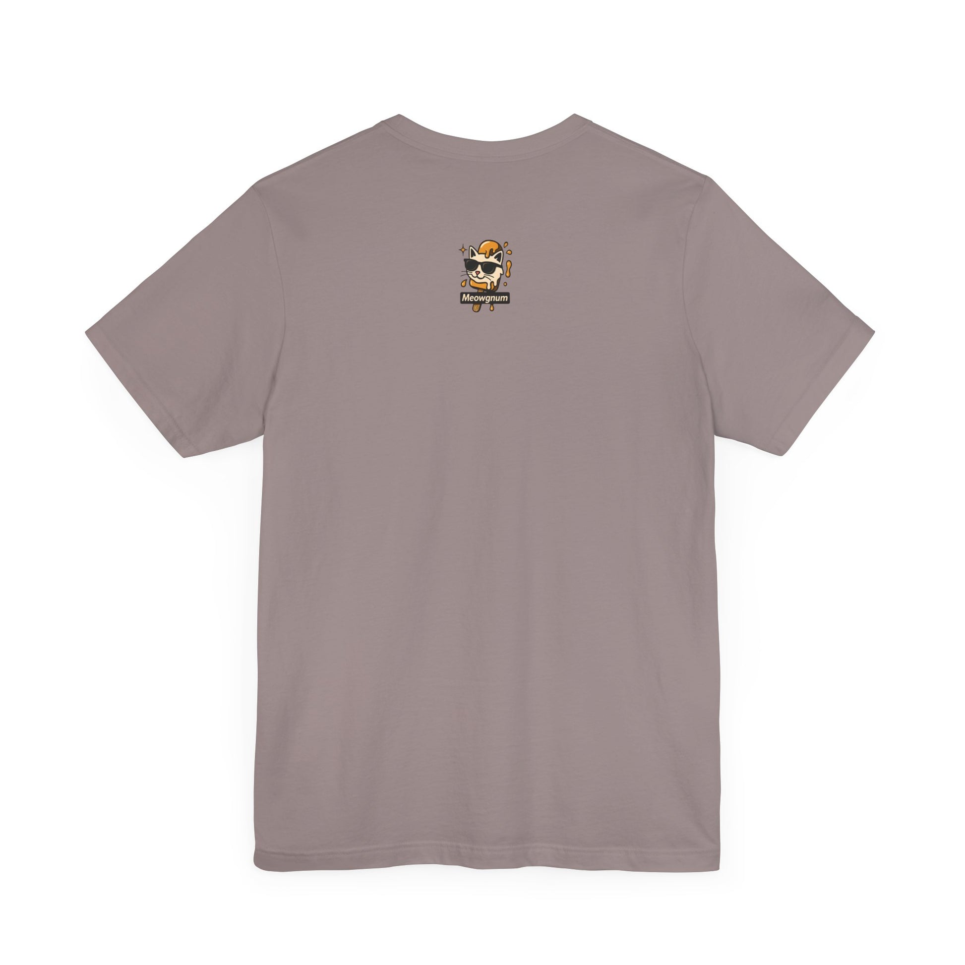 Solid pebble brown ladies cat t shirt – back