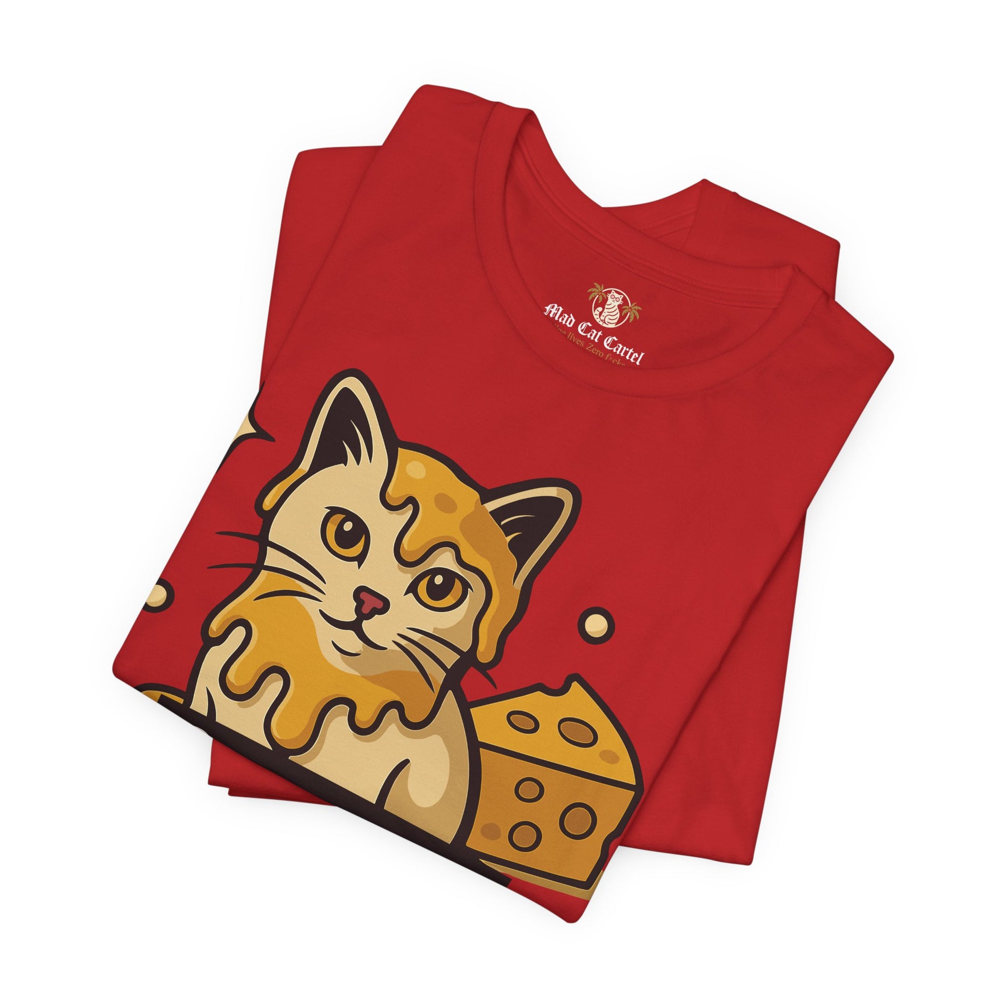 Red t shirt folded cat clothes for humans