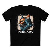 Black Purrada Cosmic Gaze Cat Graphic T Shirt, space cat shirt for men and women