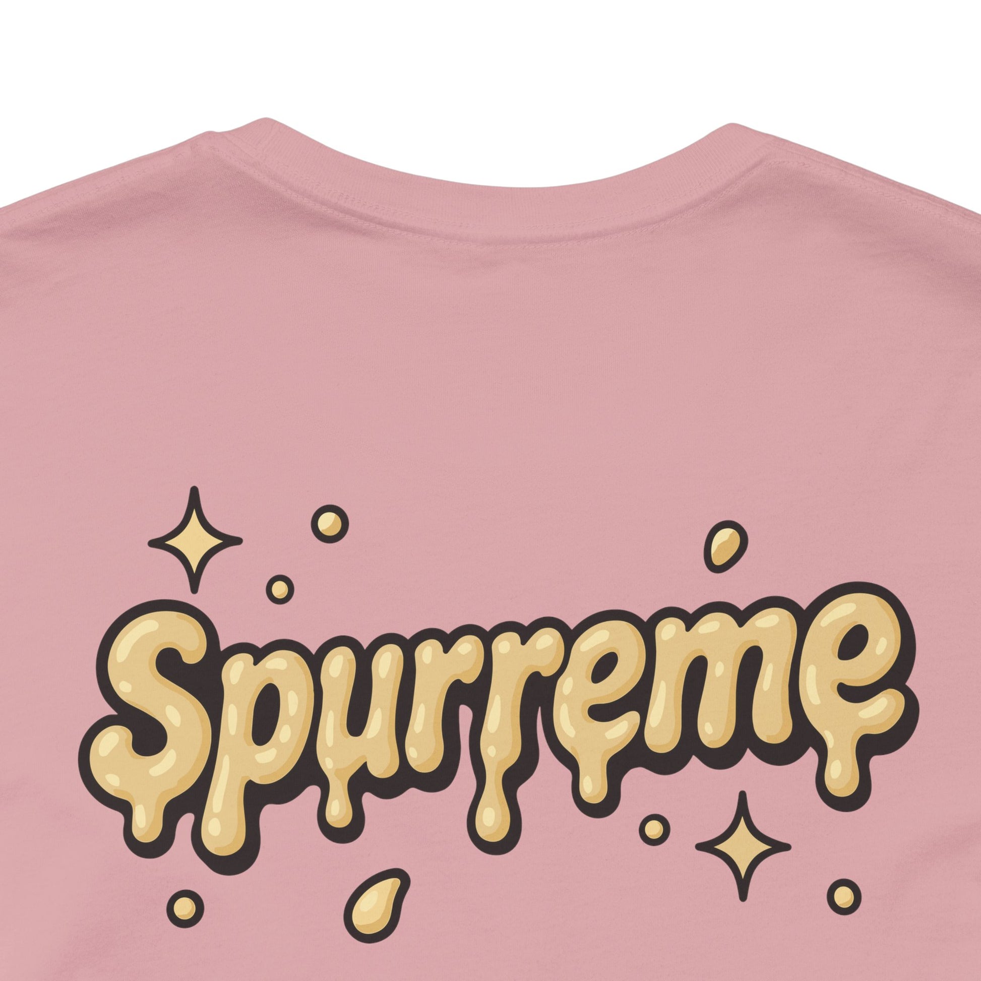 Orchid t shirt close up of back graphic funny t shirts for men