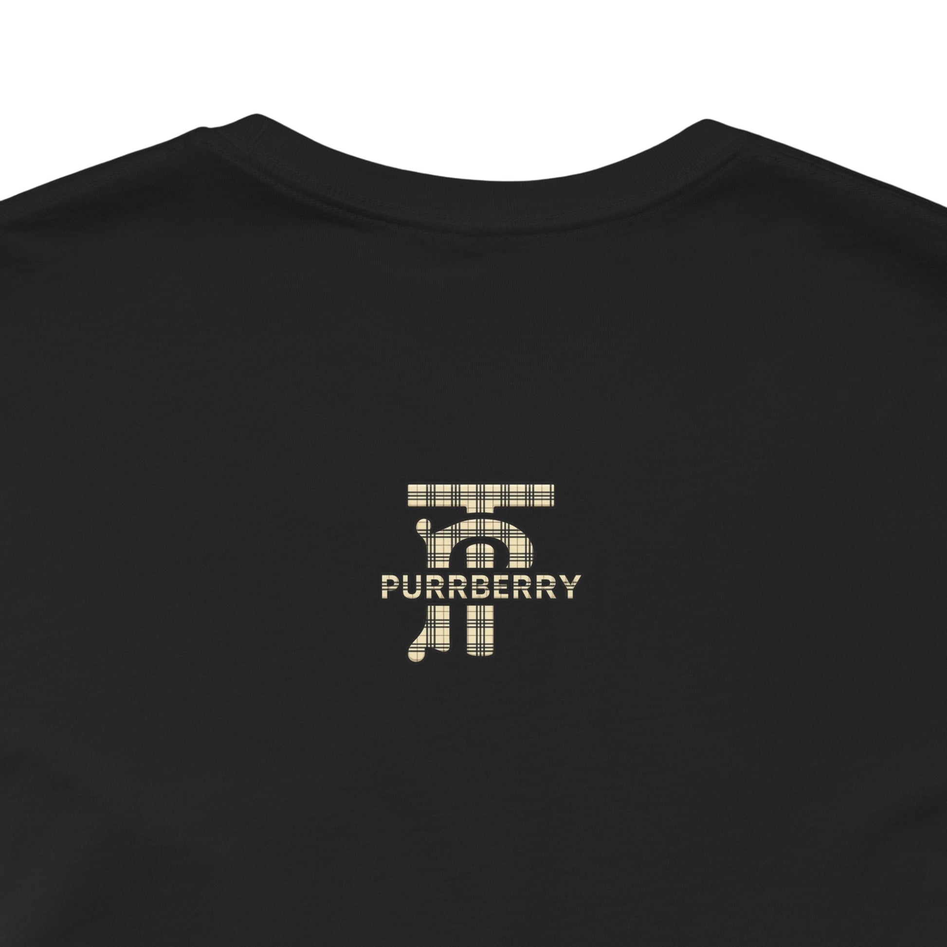 closeup purrberry london mini crest cat graphic t shirt black unisex cat themed clothes