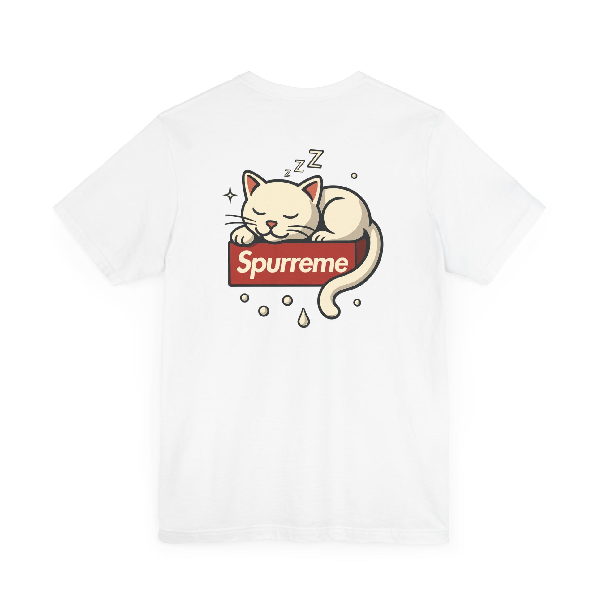 White t shirt back print design funny adult shirts for cat lovers
