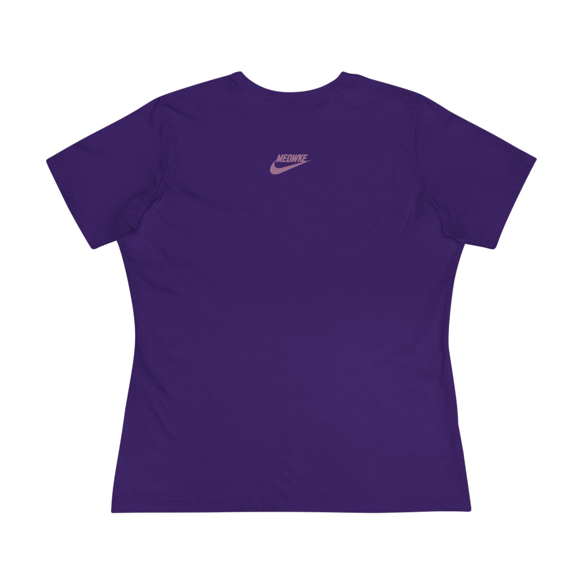 Back view purple women’s cat graphic t shirt