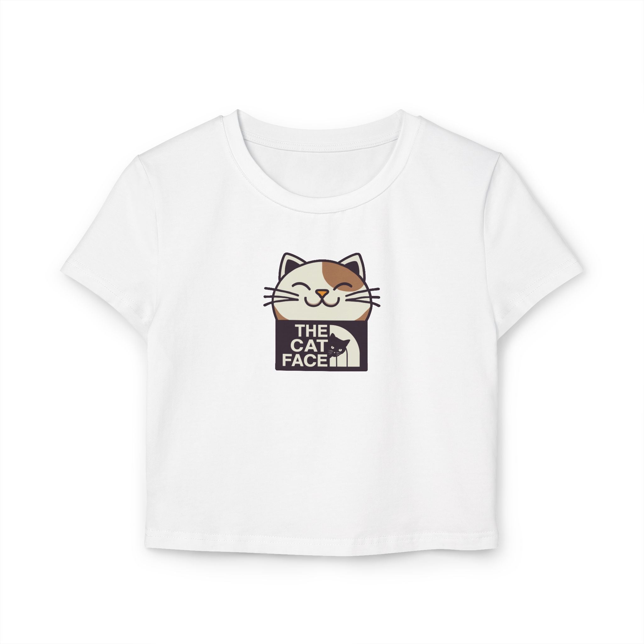 The Cat Face Bicolor Cat Icon Women's Baby Tee, cat themed apparel