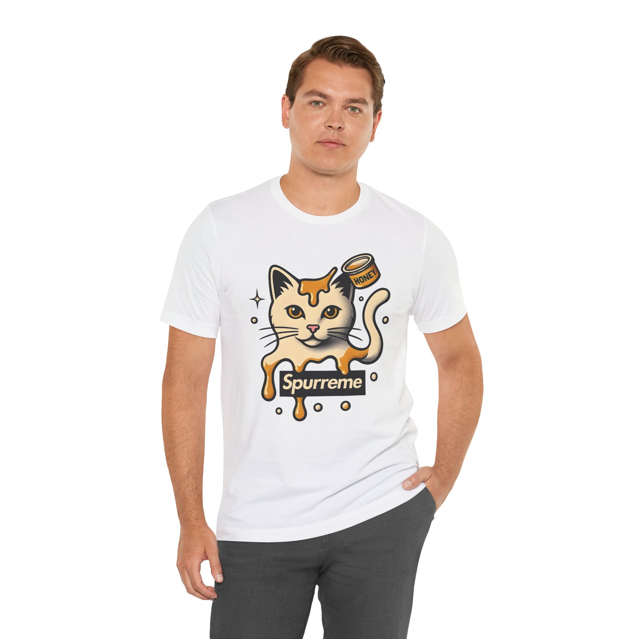 White funny cat shirts for guys – men's cat shirt