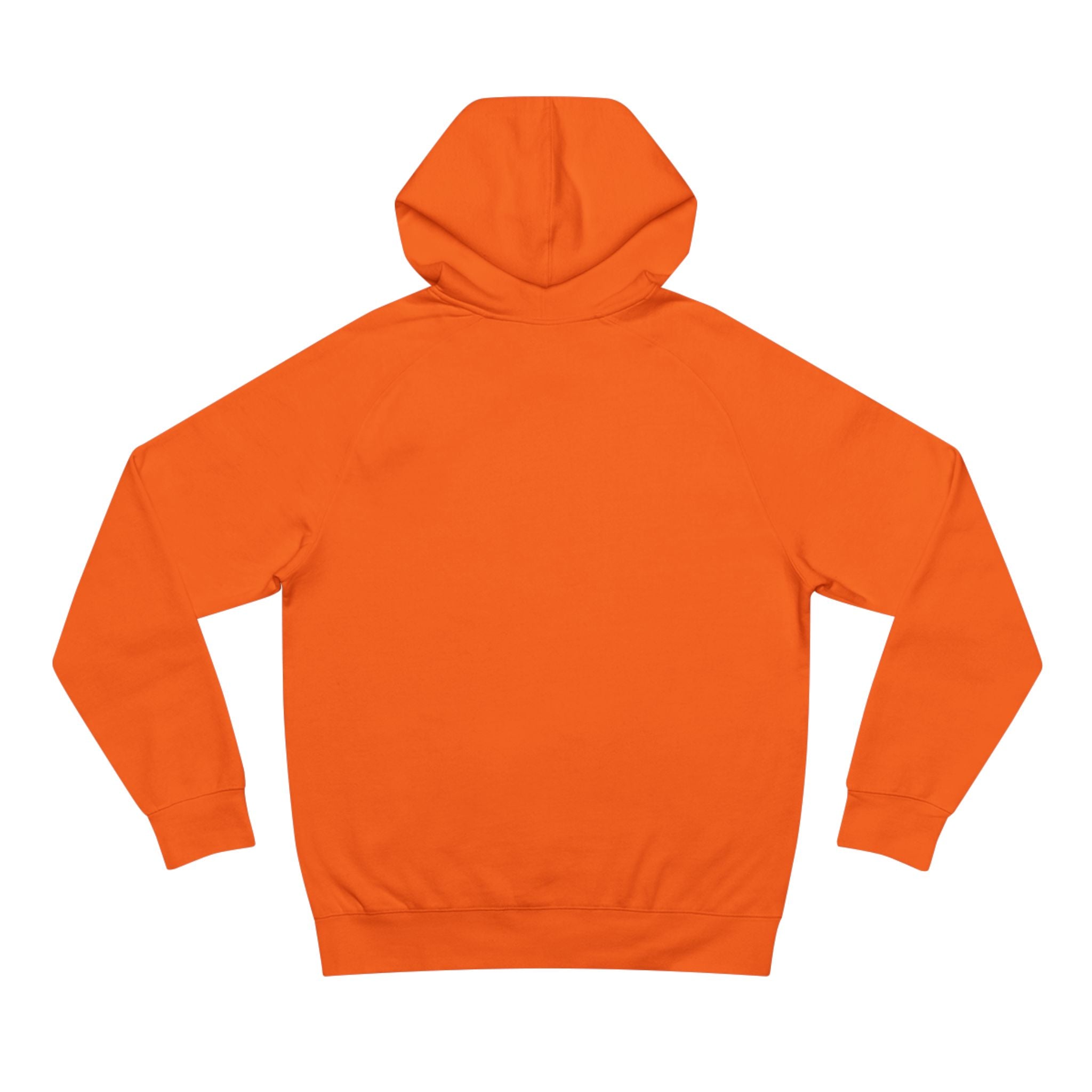 A Bathing Cat Tactical Pilot Graphic Hoodie in orange, back view