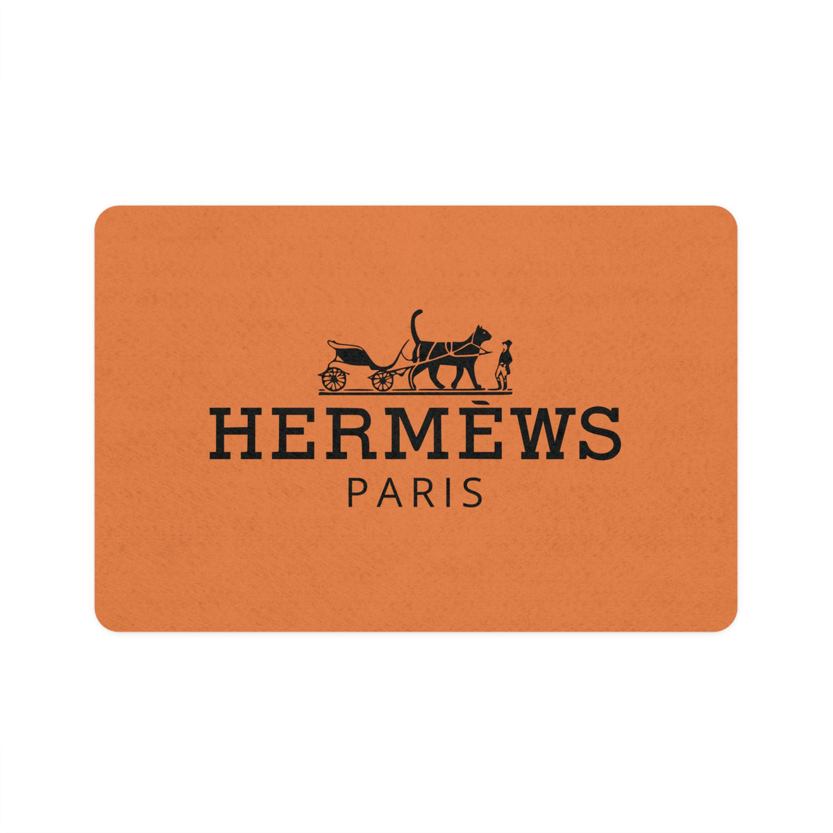 Hermèws Paris Designer Cat Feeding Mat, top view