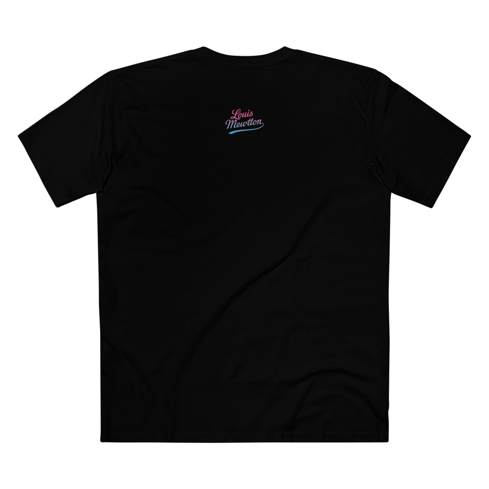 Louis Mewtton Retro Sunset Black T-Shirt, back view