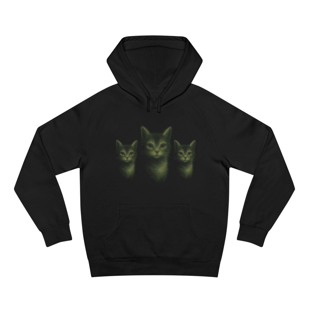 Louis Mewtton Shadowlight Cats Graphic Black Hoodie, front view