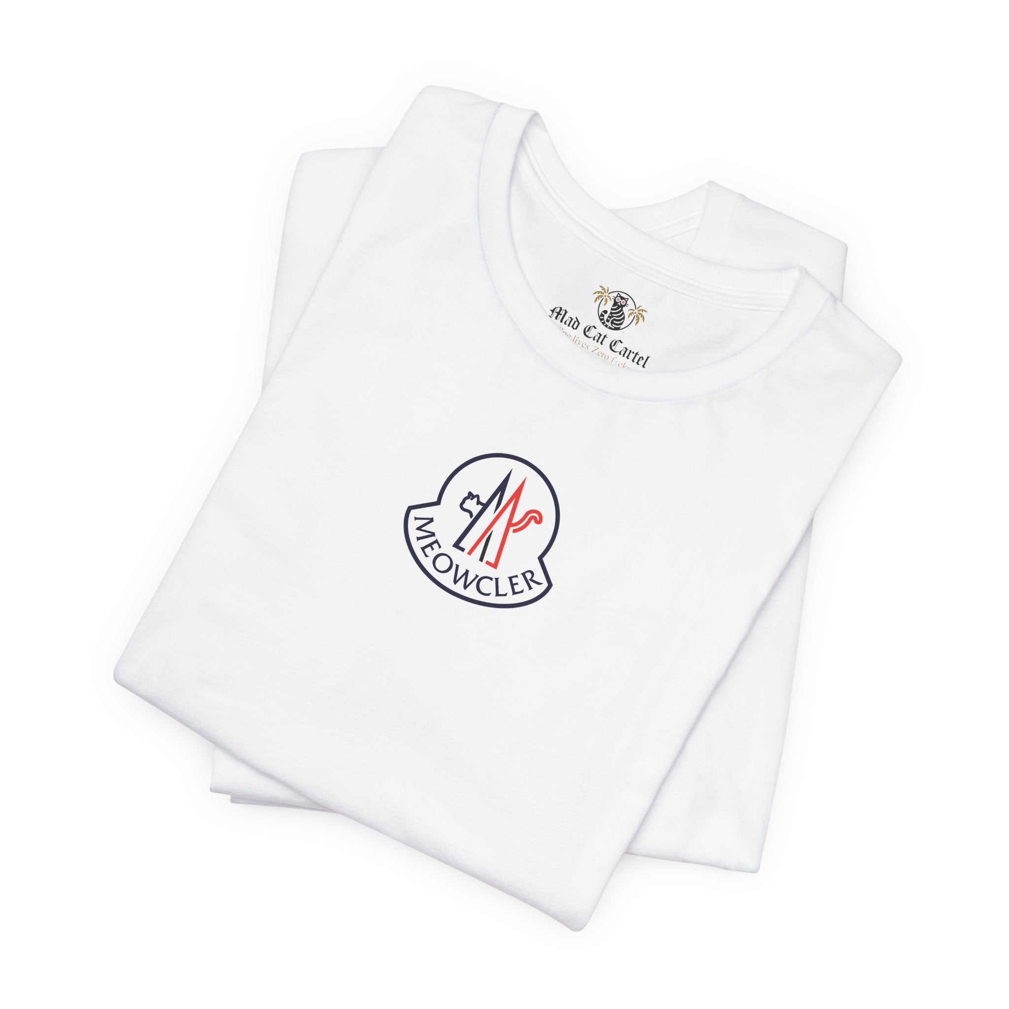 Meowcler Essentials Chest Logo T-Shirt in white, folded