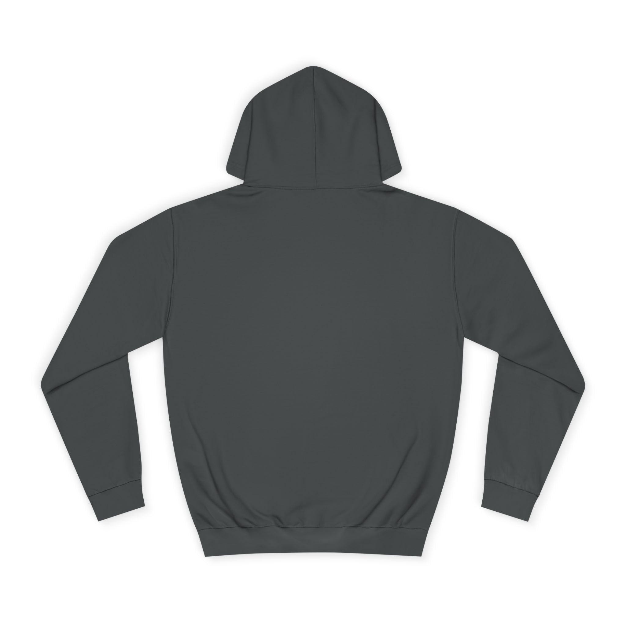 Meowschino Black & Pink Leather Cat Graphic Hoodie in steel grey, back view