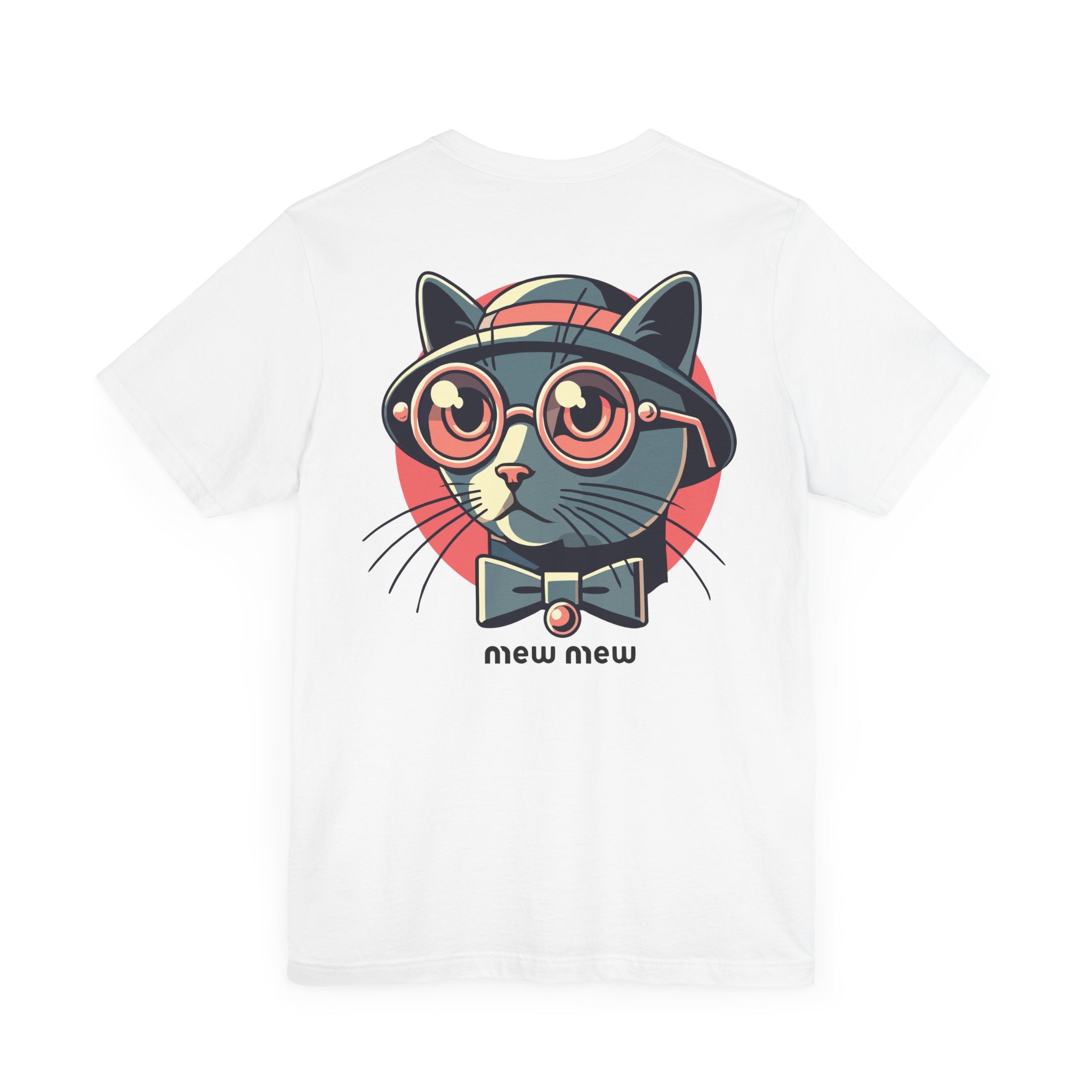 Mew Mew Retro Gentlecat Graphic T-Shirt in white, back view