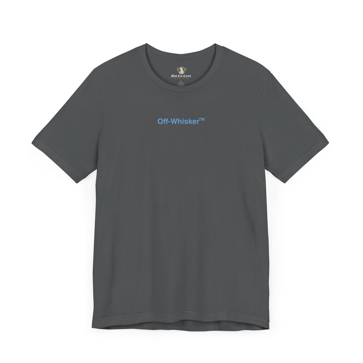 Off-Whisker Signature Frame Cat Graphic T-Shirt in asphalt, front view